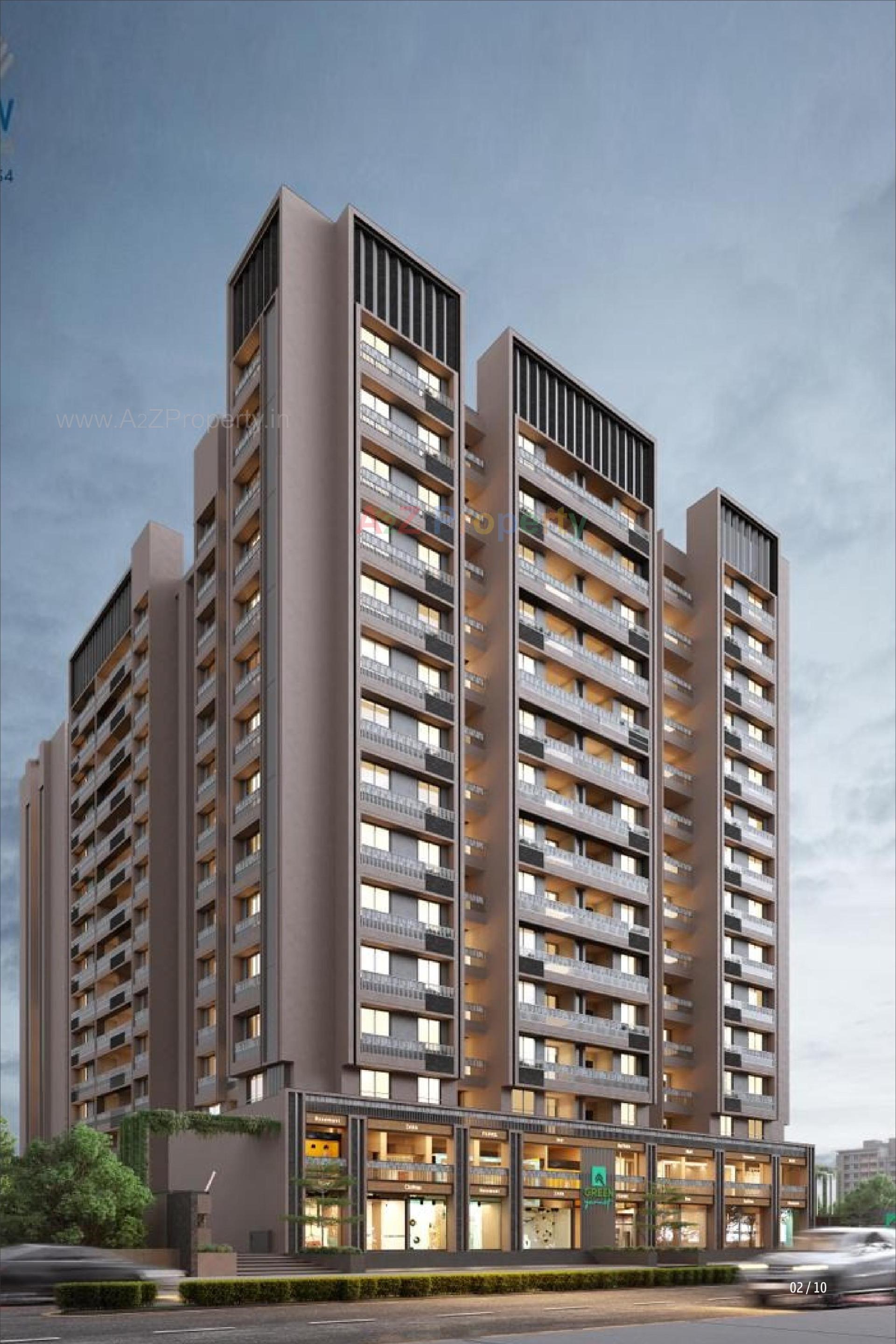 3D Elevation of real estate project Green Garnet located at Shela, Ahmedabad, Gujarat