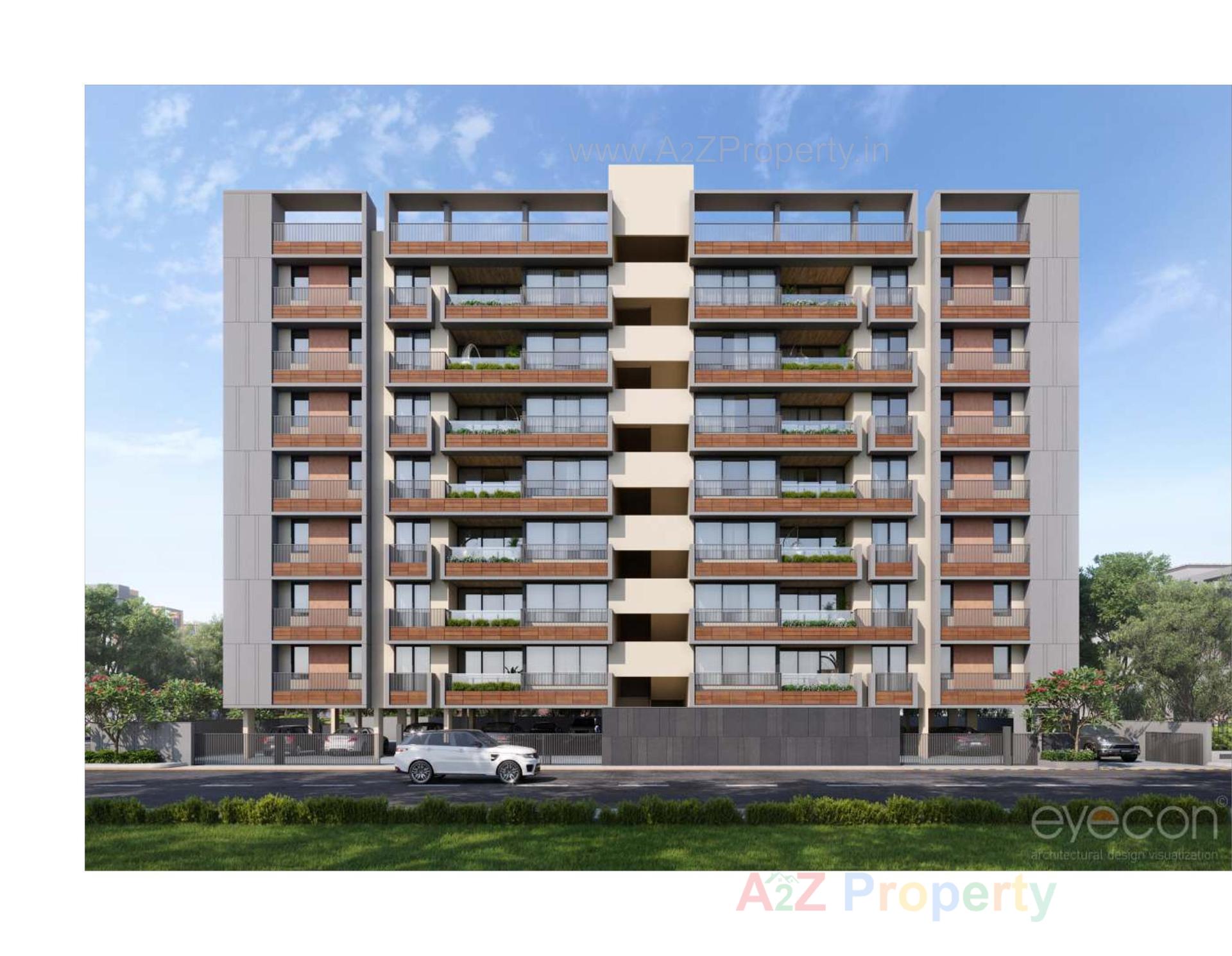 3D Elevation of real estate project Green Villa Bliss located at Ghatlodia, Ahmedabad, Gujarat