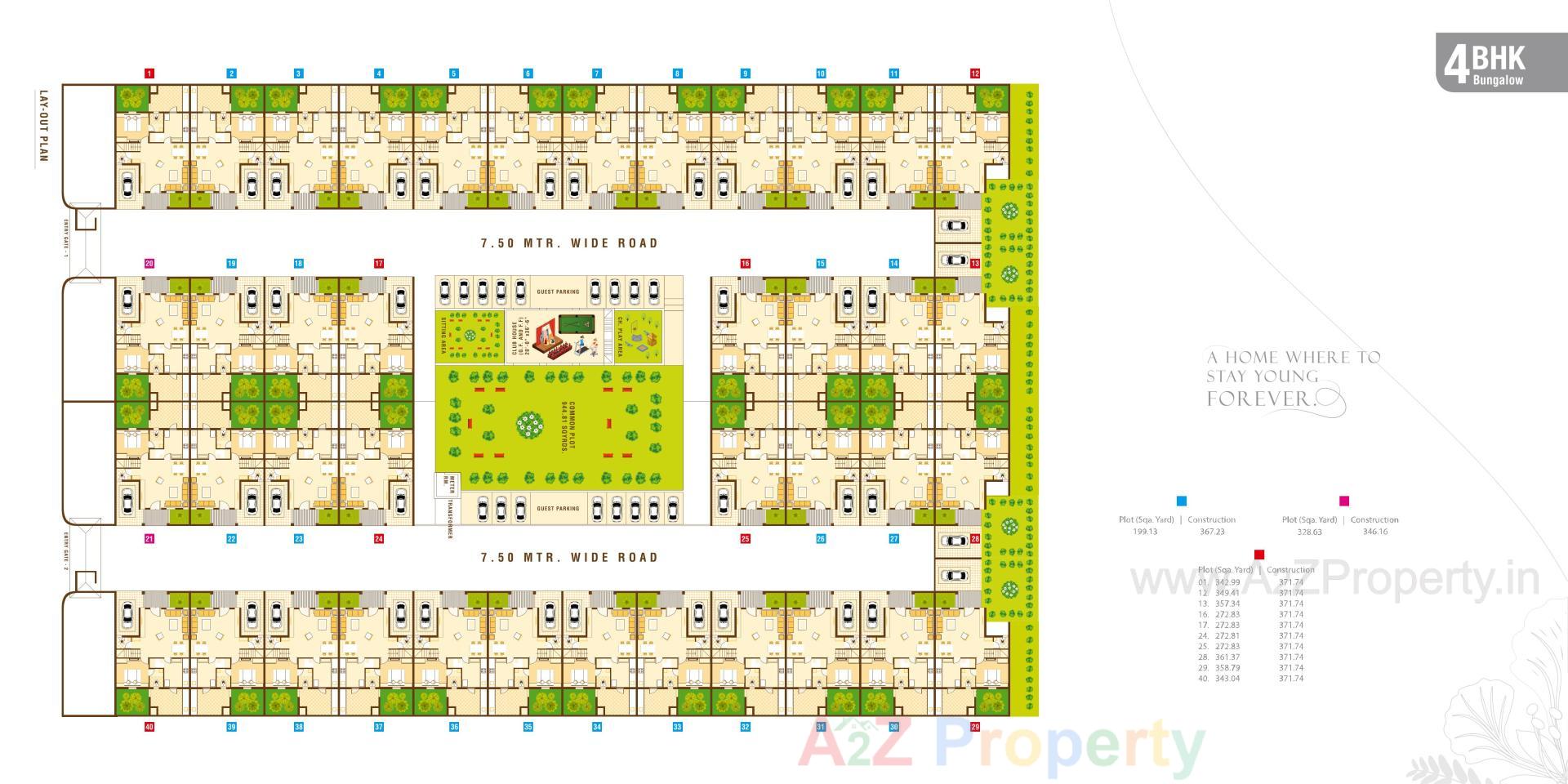 Layout of real estate project Gulmohar Bungalows located at Sanand, Ahmedabad, Gujarat