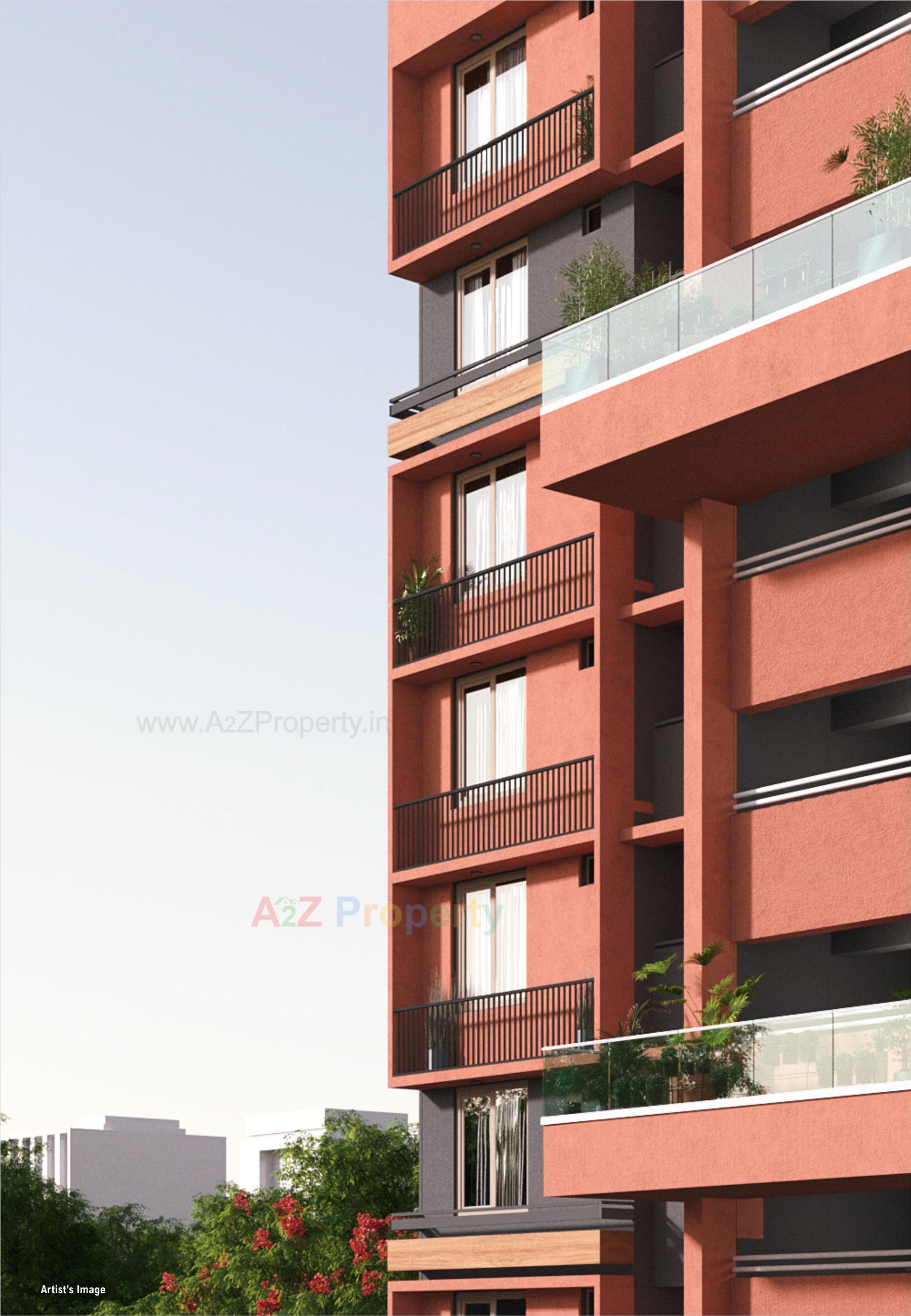 3D Elevation of real estate project Gulmohar Nirvana Ii located at Ghuma, Ahmedabad, Gujarat