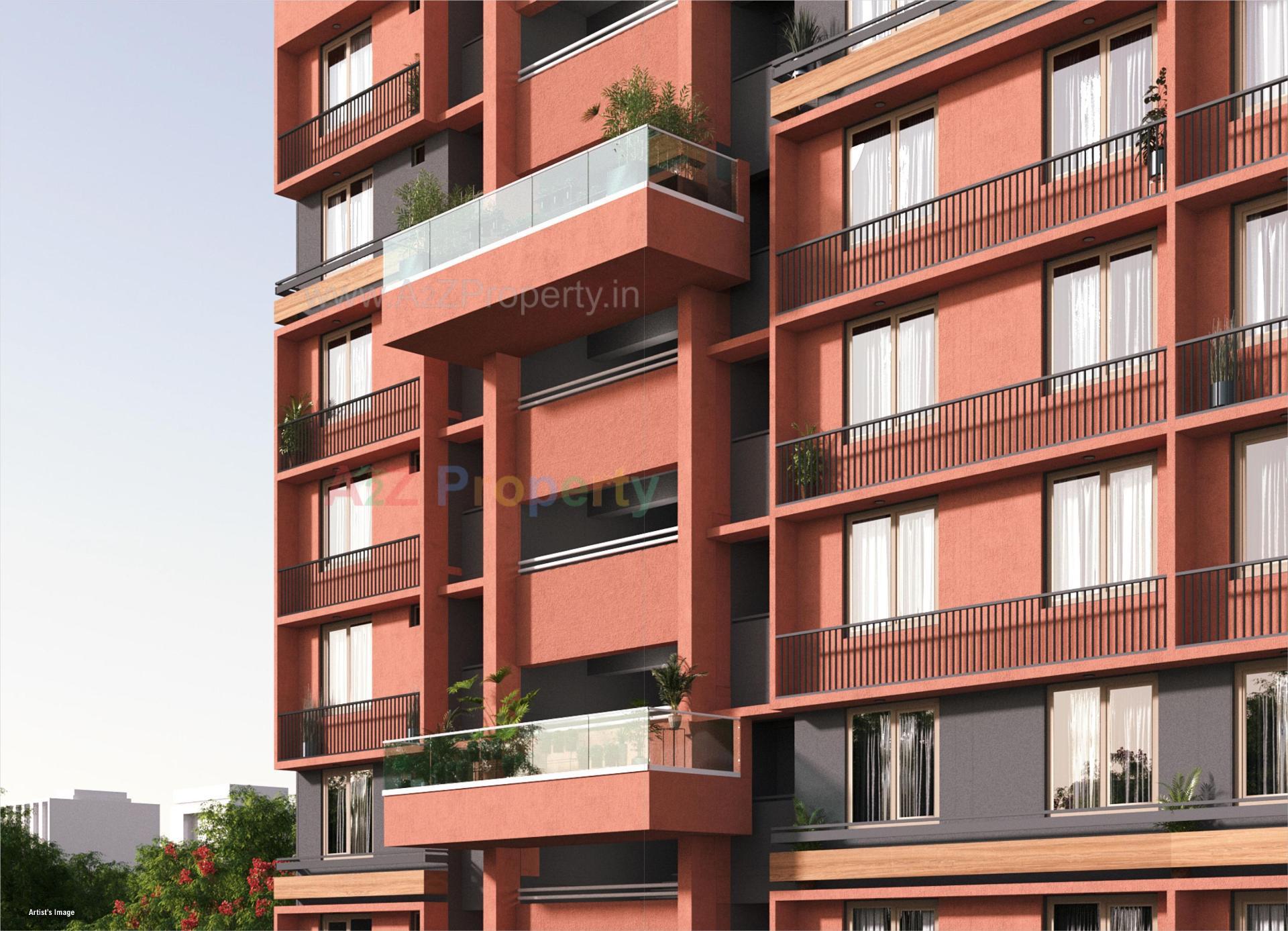 3D Elevation of real estate project Gulmohar Nirvana Ii located at Ghuma, Ahmedabad, Gujarat