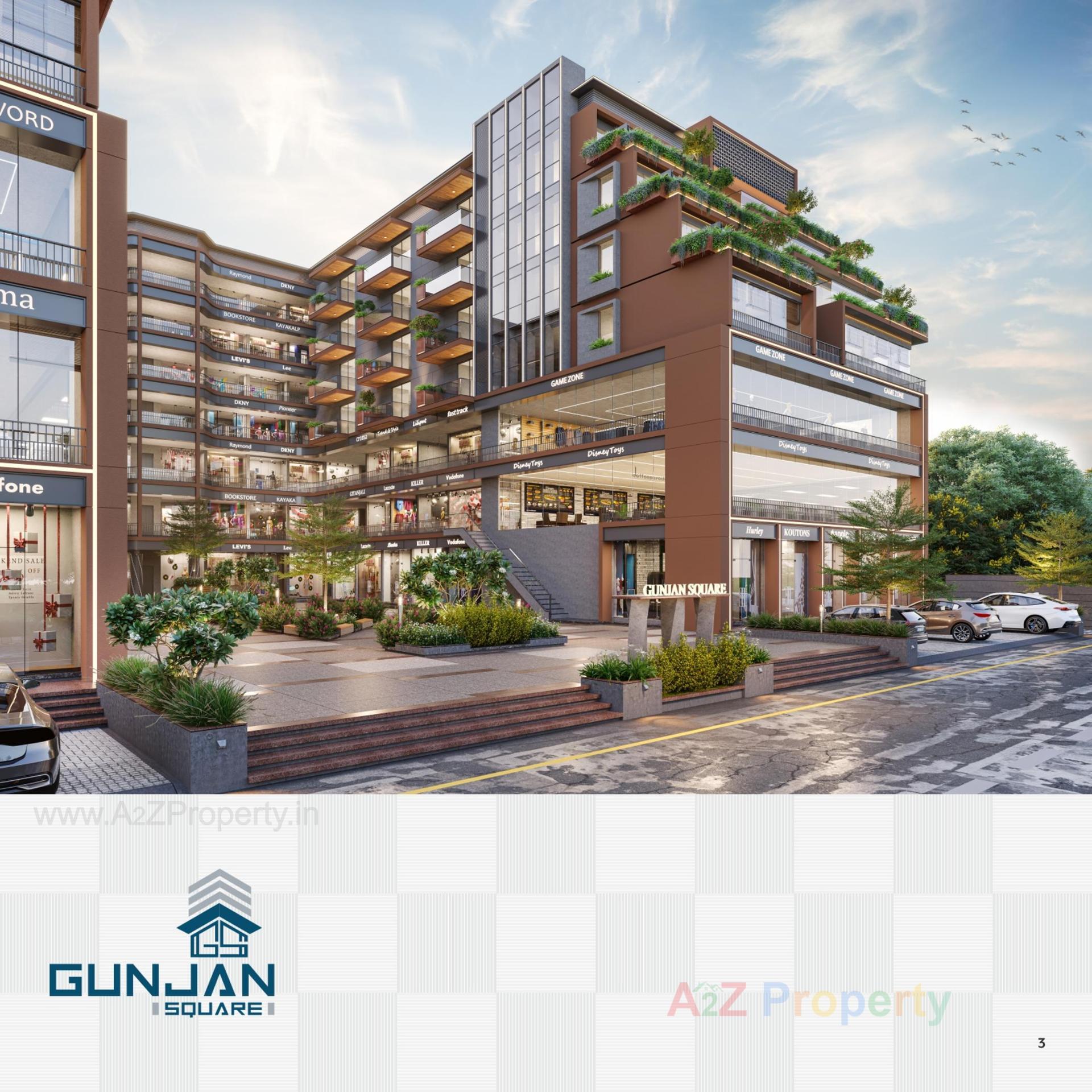3D Elevation of real estate project Gunjan Square located at Nikol, Ahmedabad, Gujarat