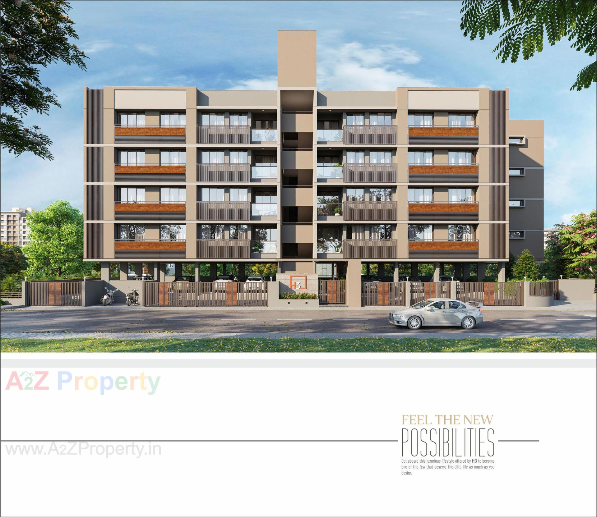 3D Elevation of real estate project H located at Kocharab, Ahmedabad, Gujarat