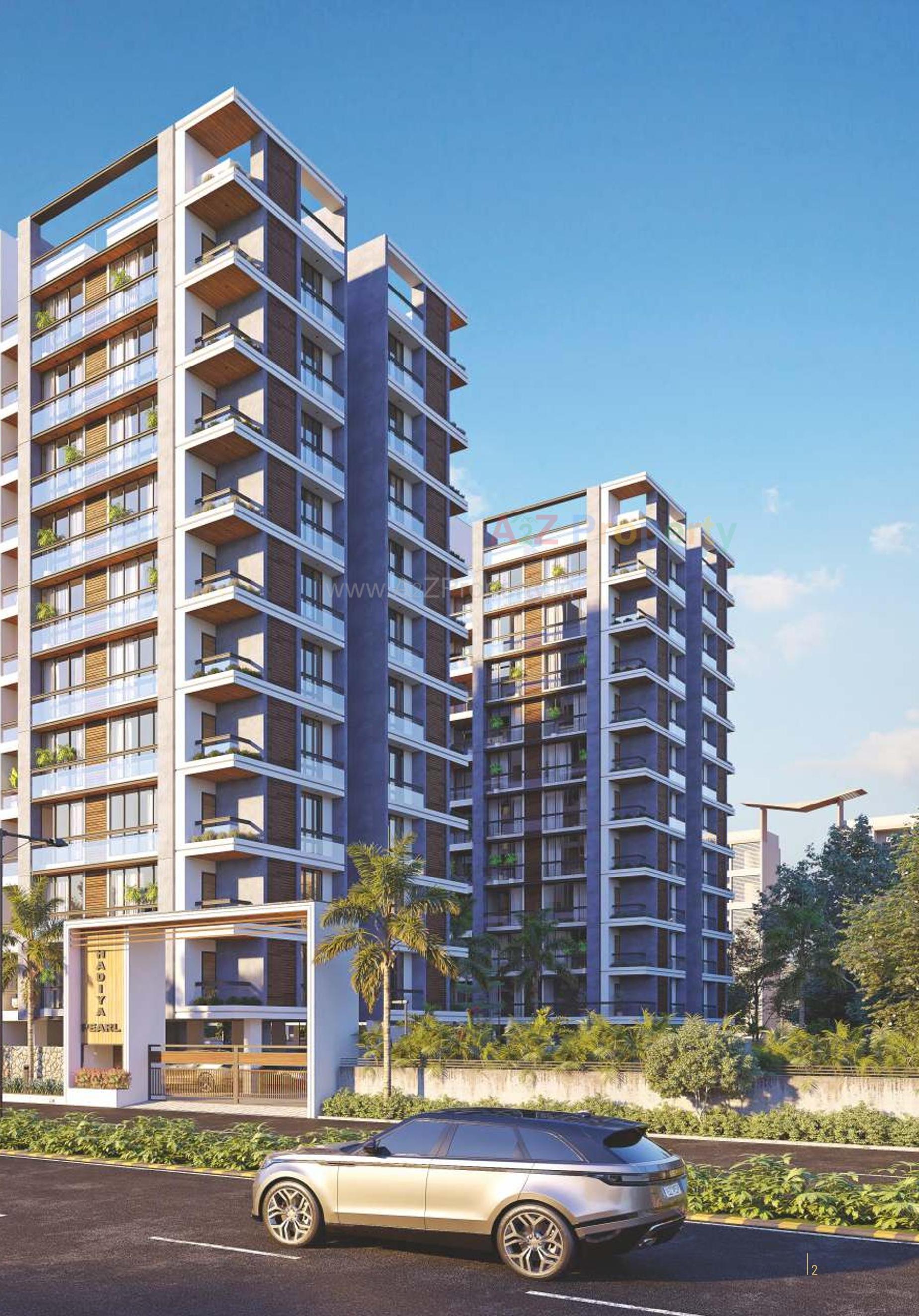 3D Elevation of real estate project Hadiya Pearl located at Sarkhej, Ahmedabad, Gujarat