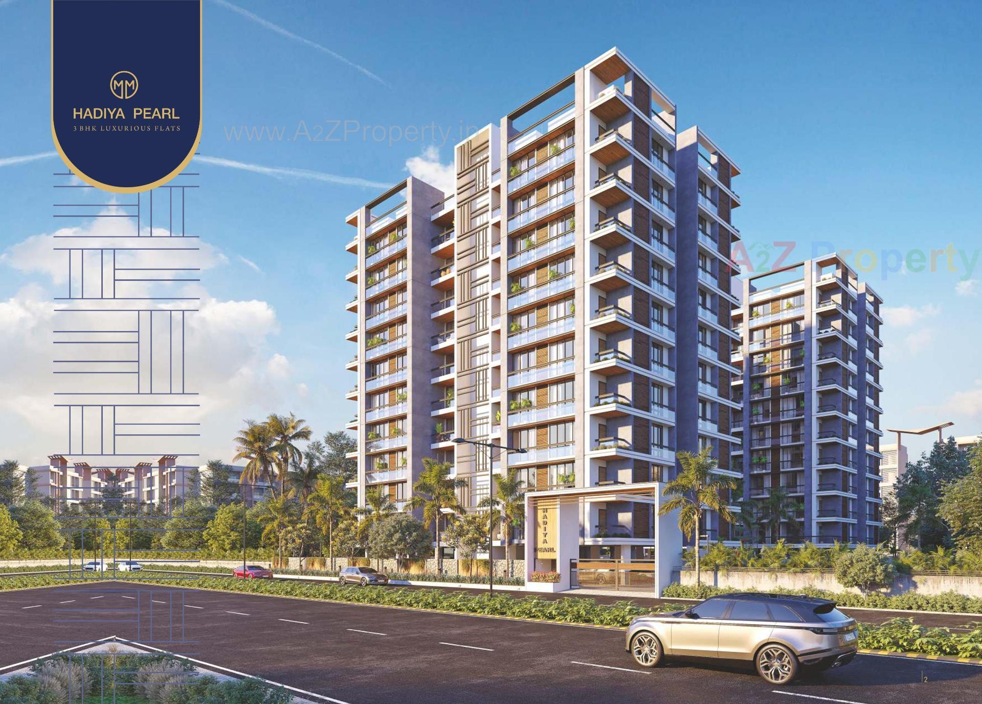 3D Elevation of real estate project Hadiya Pearl located at Sarkhej, Ahmedabad, Gujarat