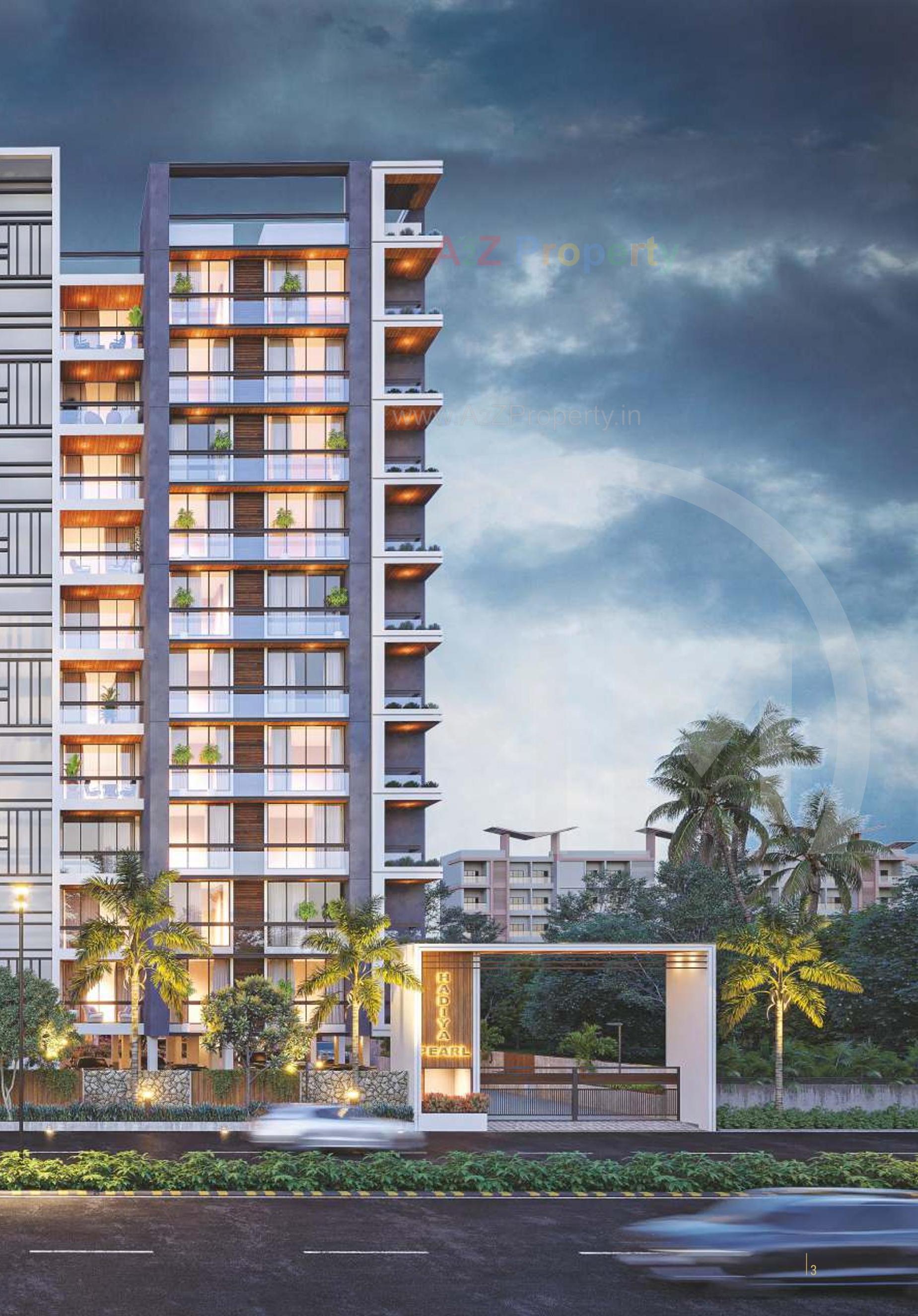3D Elevation of real estate project Hadiya Pearl located at Sarkhej, Ahmedabad, Gujarat