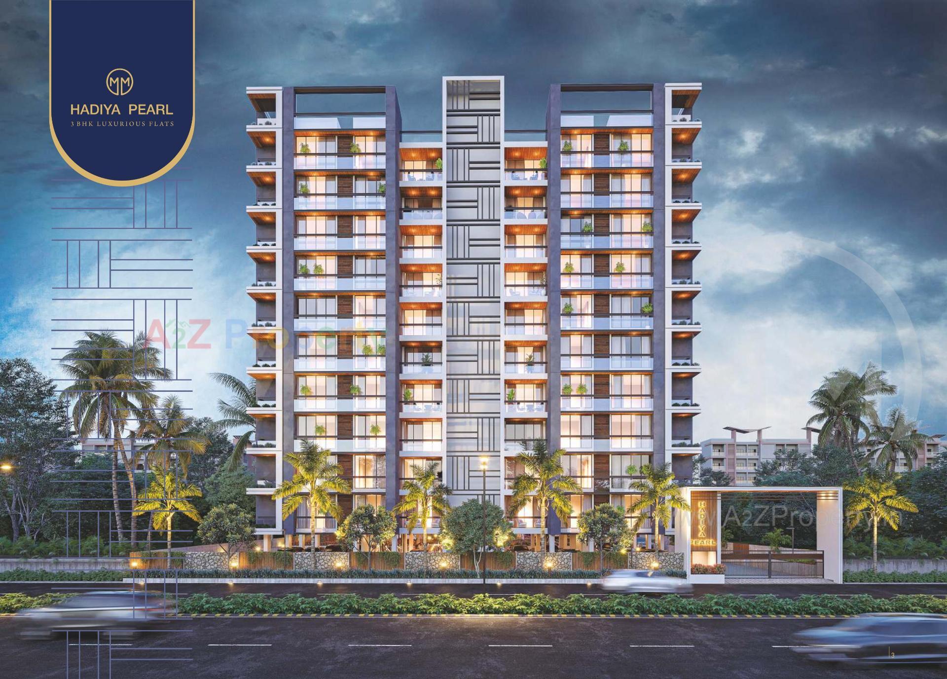 3D Elevation of real estate project Hadiya Pearl located at Sarkhej, Ahmedabad, Gujarat