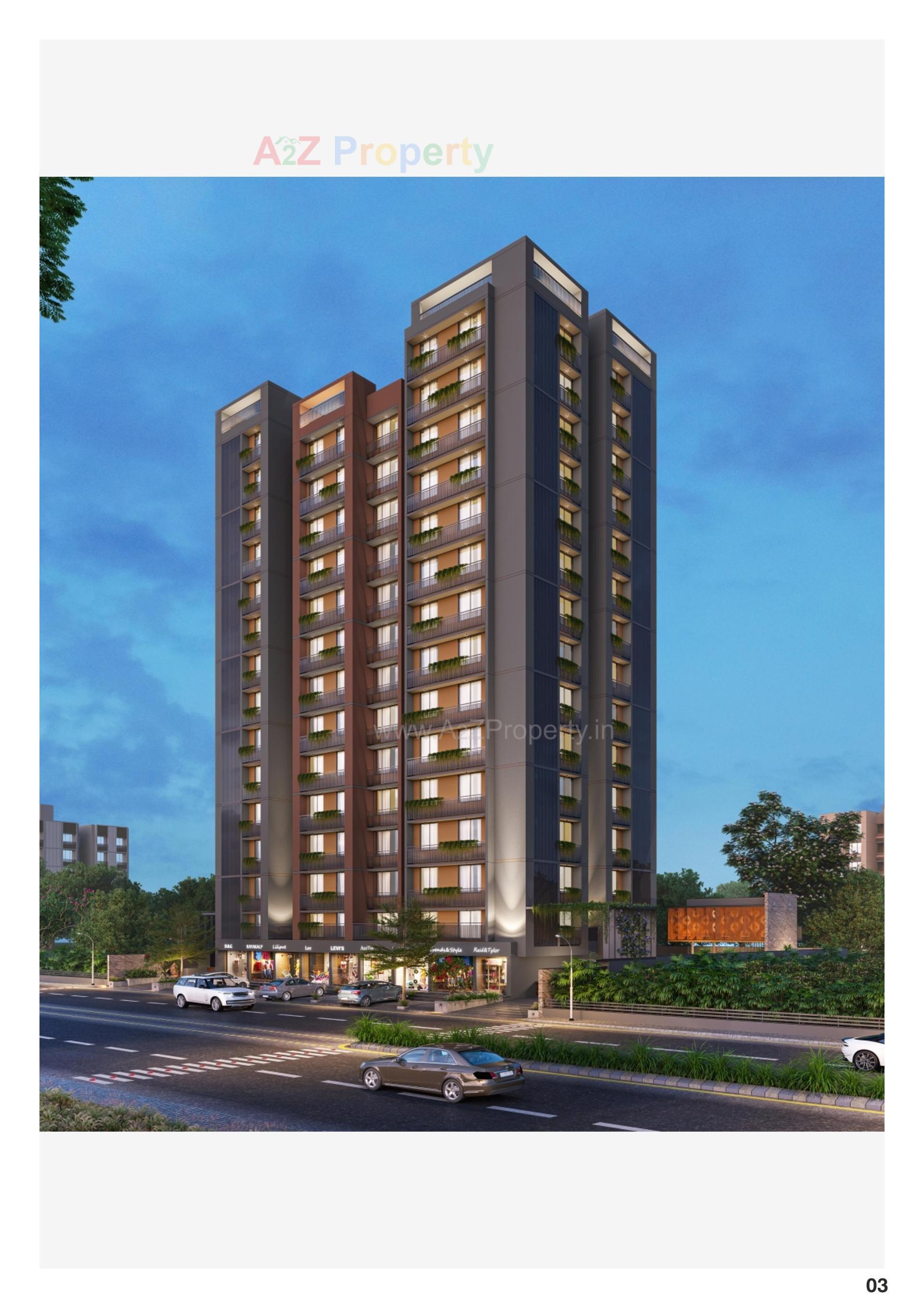 3D Elevation of real estate project Happy Aadesh located at Ghuma, Ahmedabad, Gujarat