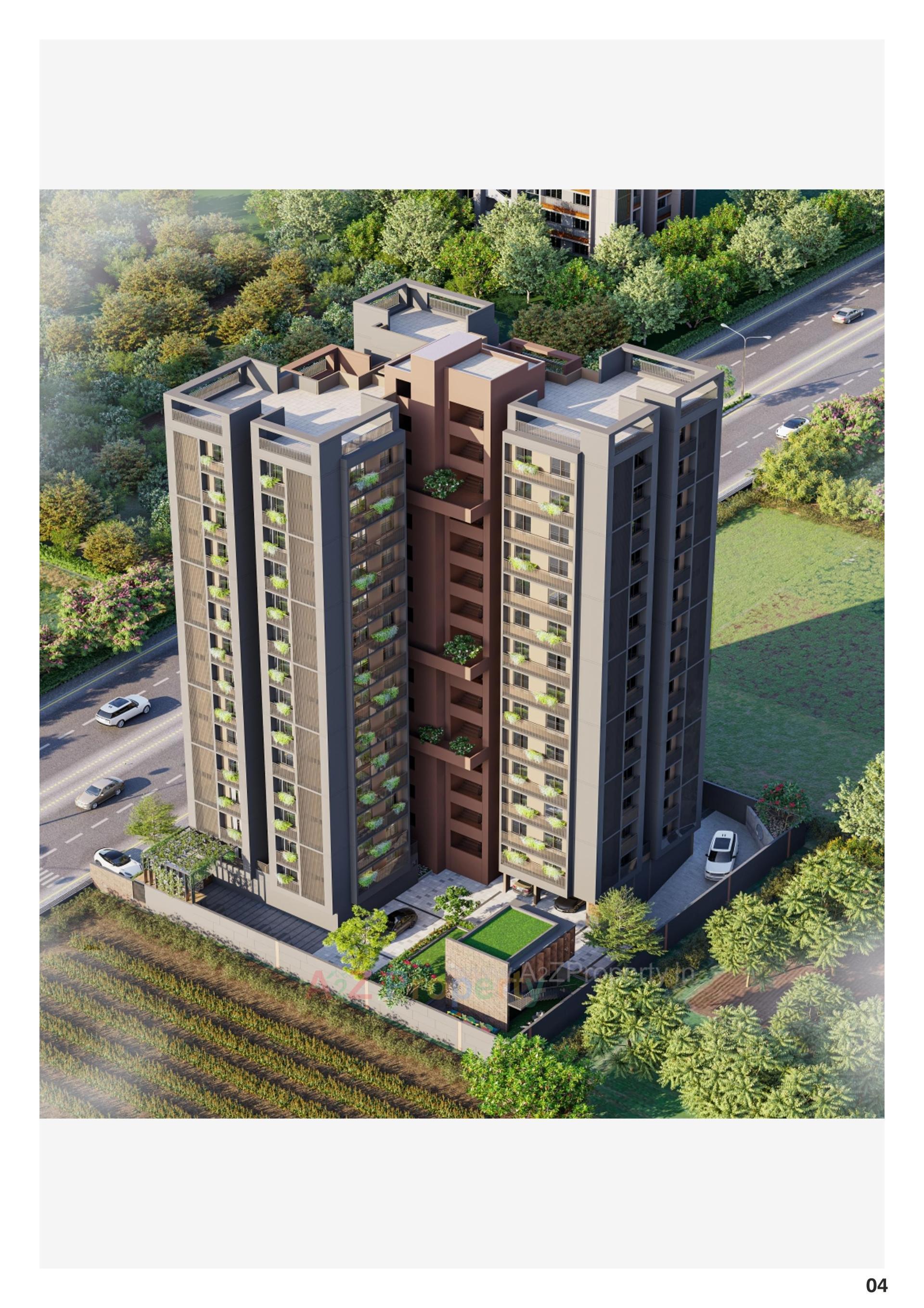3D Elevation of real estate project Happy Aadesh located at Ghuma, Ahmedabad, Gujarat