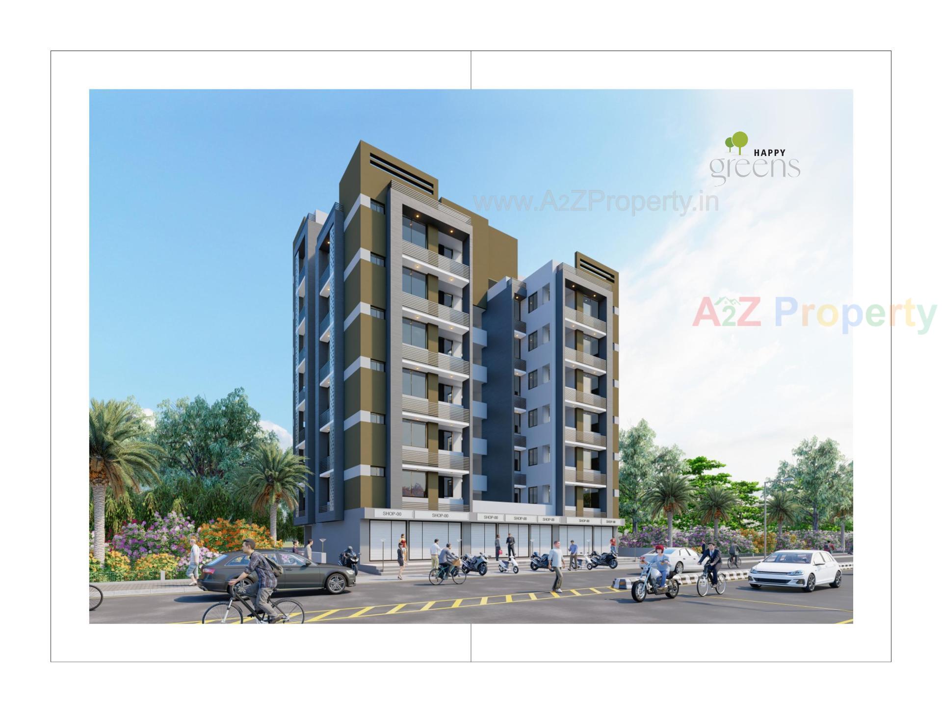 3D Elevation of real estate project Happy Greens located at Ghuma, Ahmedabad, Gujarat