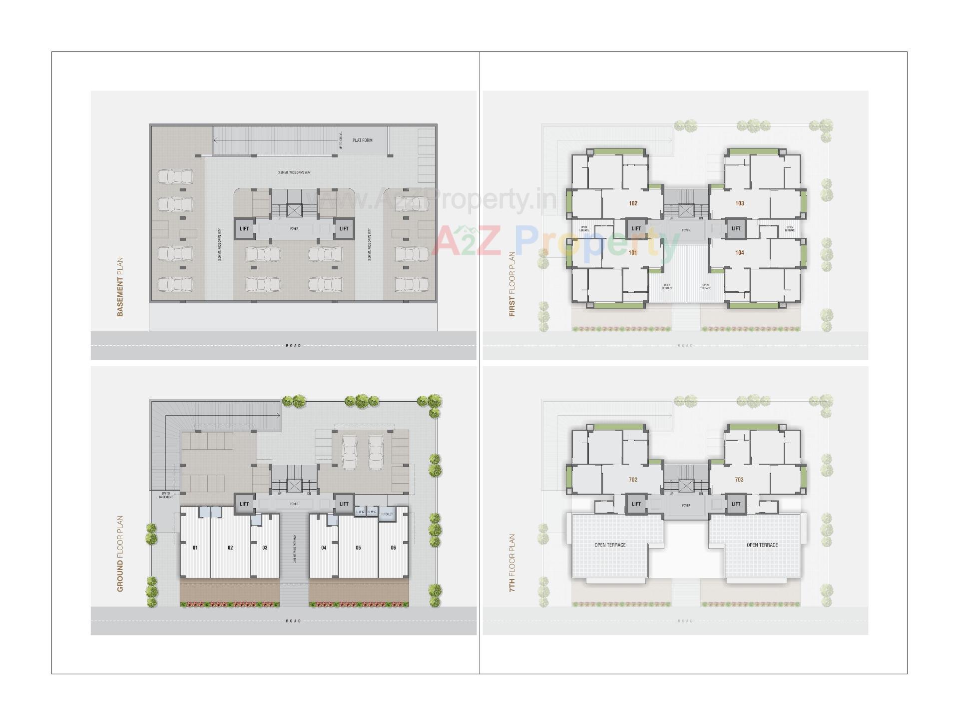 Layout of real estate project Happy Greens located at Ghuma, Ahmedabad, Gujarat