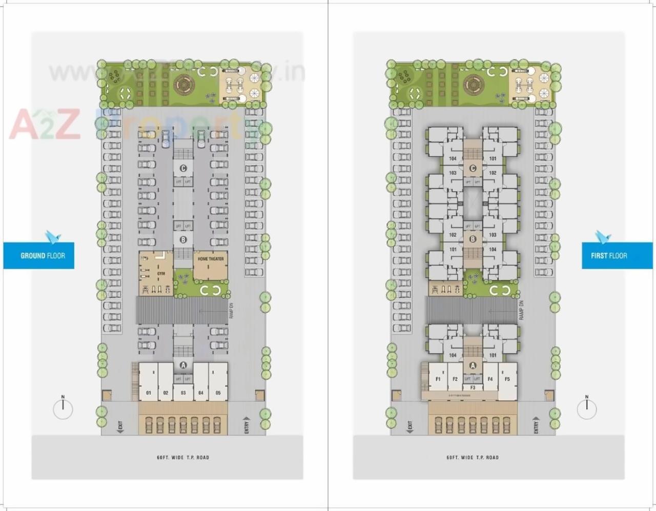Layout of real estate project Happy Heights located at Ghuma, Ahmedabad, Gujarat