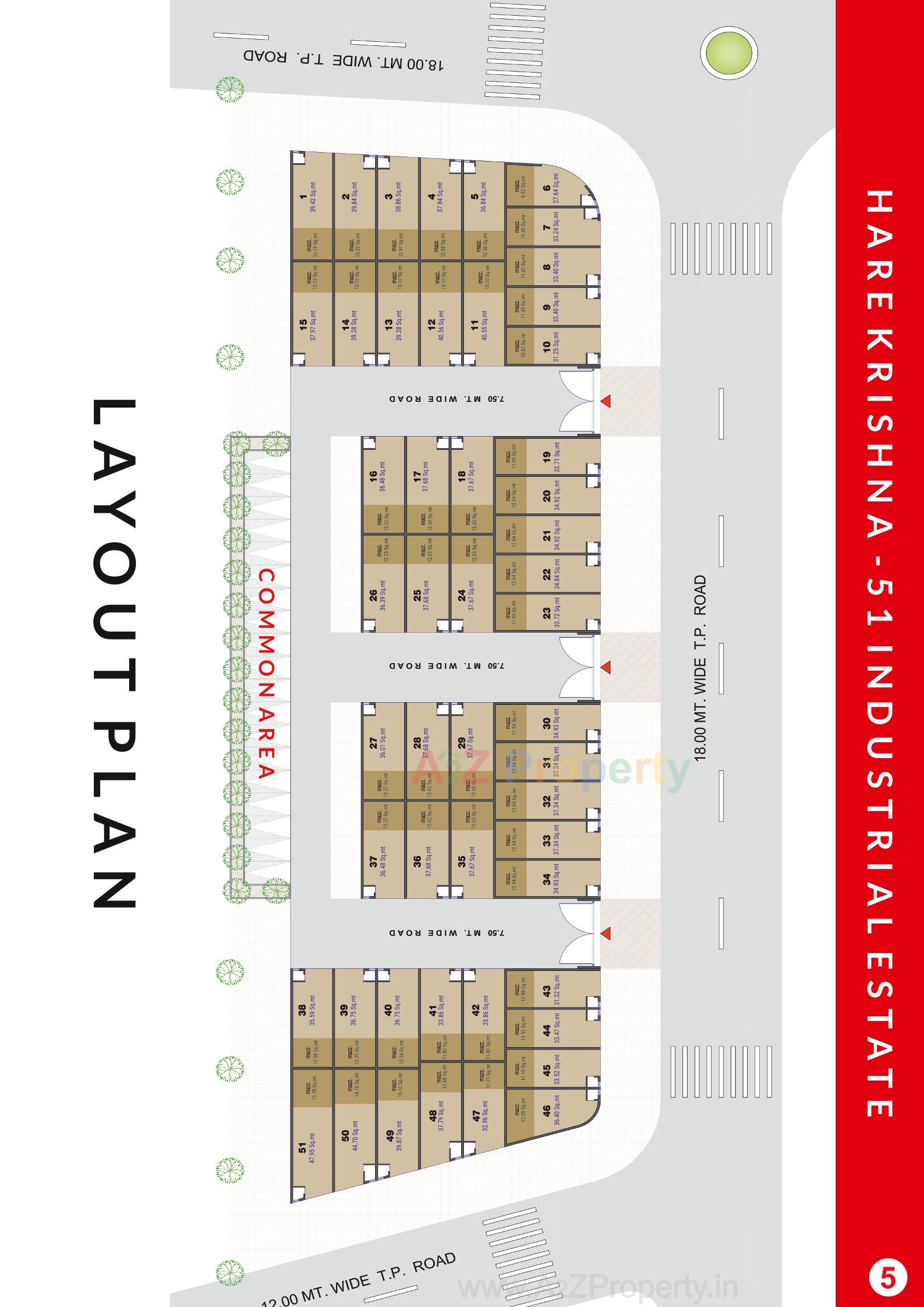 Layout of real estate project Harekrishna 51 Industrial Estate located at Kathwada, Ahmedabad, Gujarat