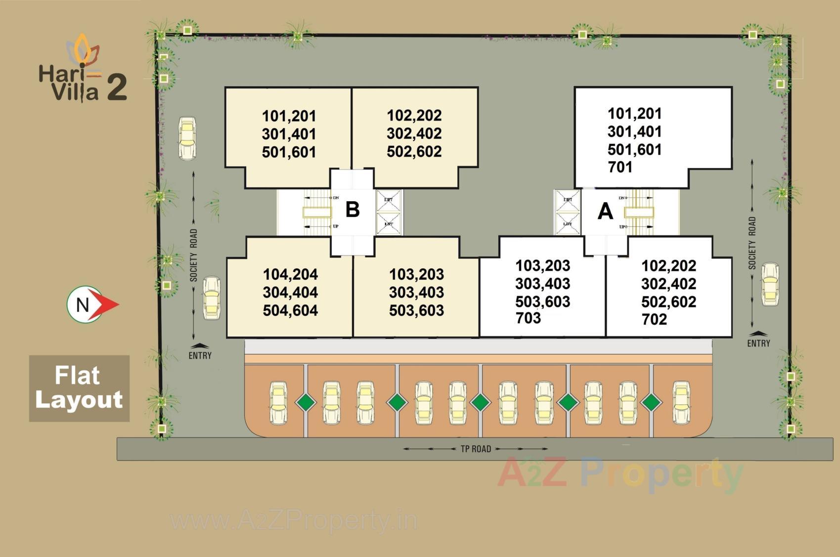 Layout of real estate project Hari Villa located at Bareja, Ahmedabad, Gujarat