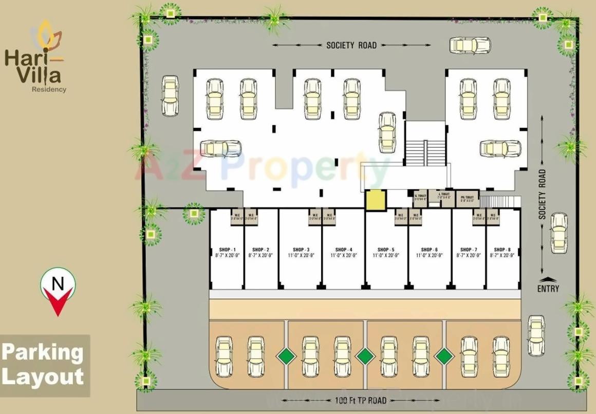 Layout of real estate project Hari Villa Residency located at Bareja, Ahmedabad, Gujarat