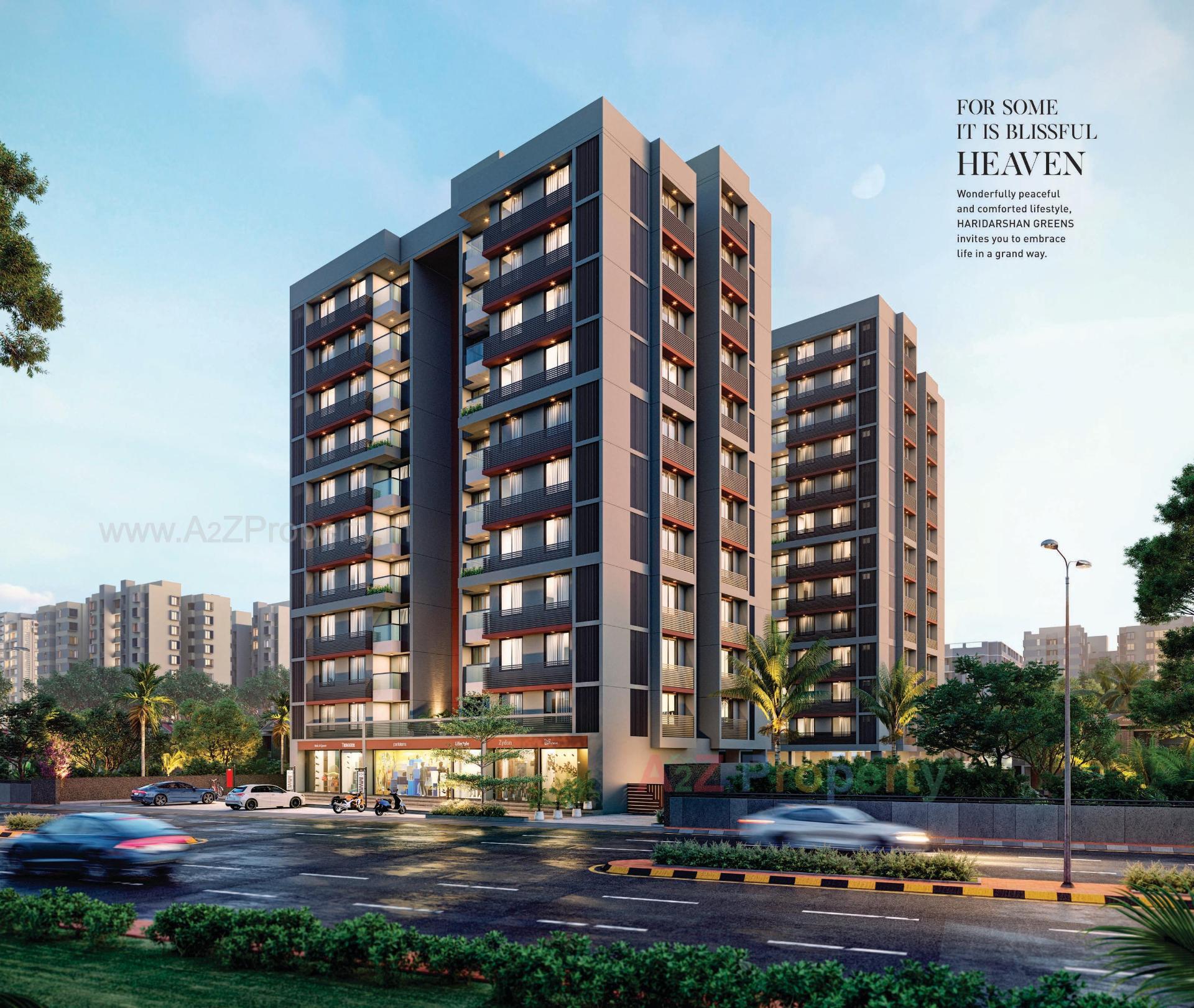 3D Elevation of real estate project Haridarshan Greens located at Bhadaj, Ahmedabad, Gujarat