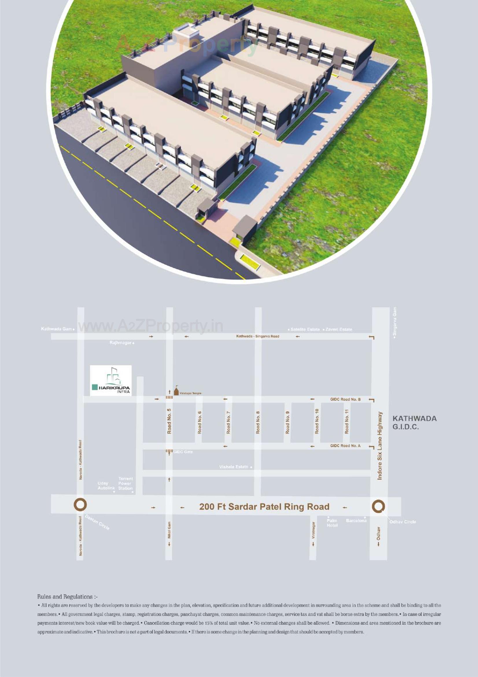 Layout of real estate project Harikrupa Industrial Park located at Ahmedabad, Ahmedabad, Gujarat