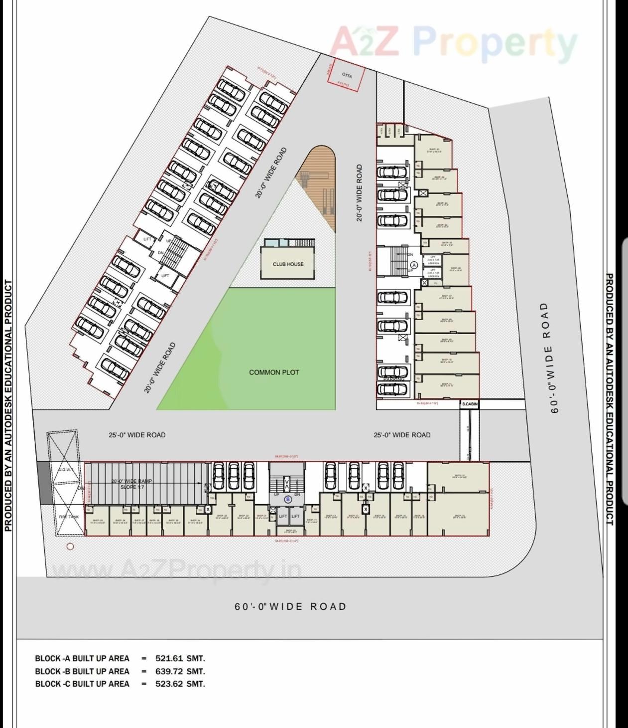Layout of real estate project Hariom Crystal located at Ghuma, Ahmedabad, Gujarat