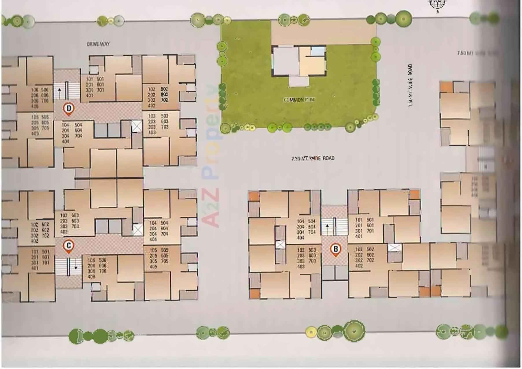 Layout of real estate project Hariom Elegance located at Vastral, Ahmedabad, Gujarat