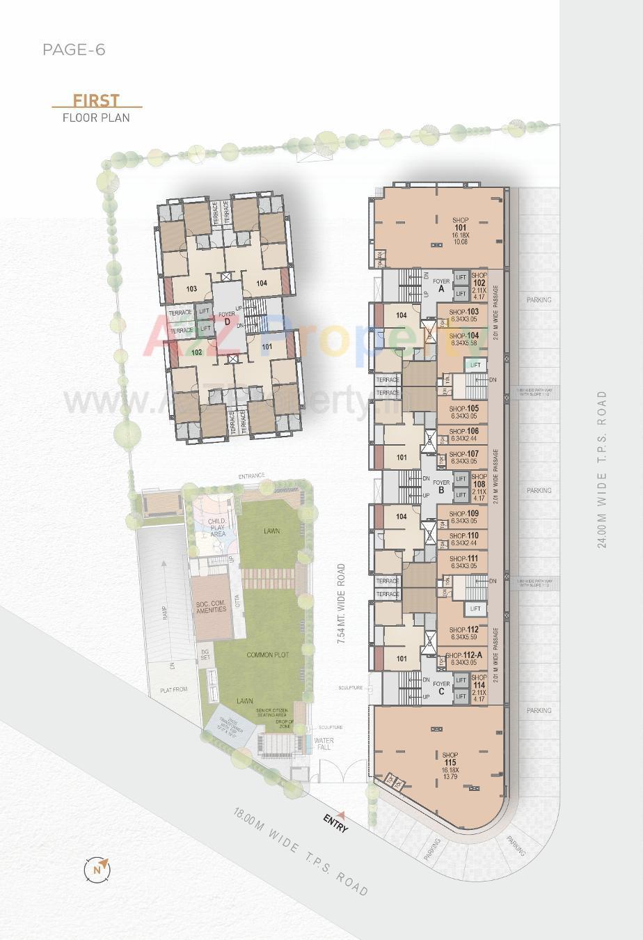 Layout of real estate project Hariom Sapphire located at Ognaj, Ahmedabad, Gujarat
