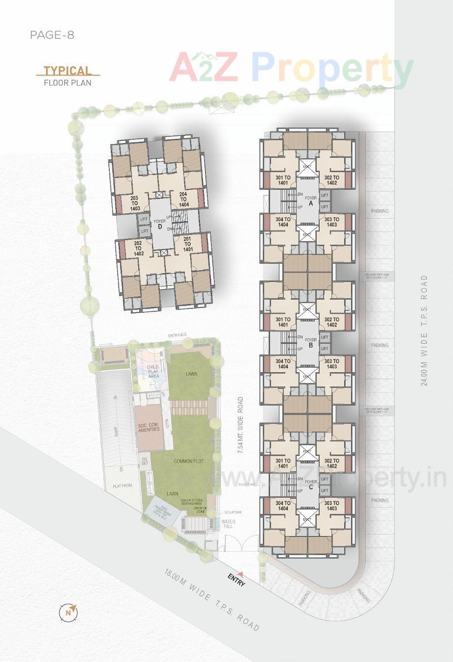 Layout of real estate project Hariom Sapphire located at Ognaj, Ahmedabad, Gujarat