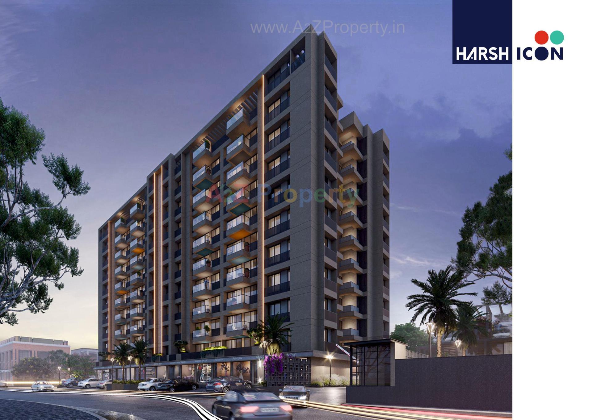 3D Elevation of real estate project Harsh Icon located at Bopal, Ahmedabad, Gujarat