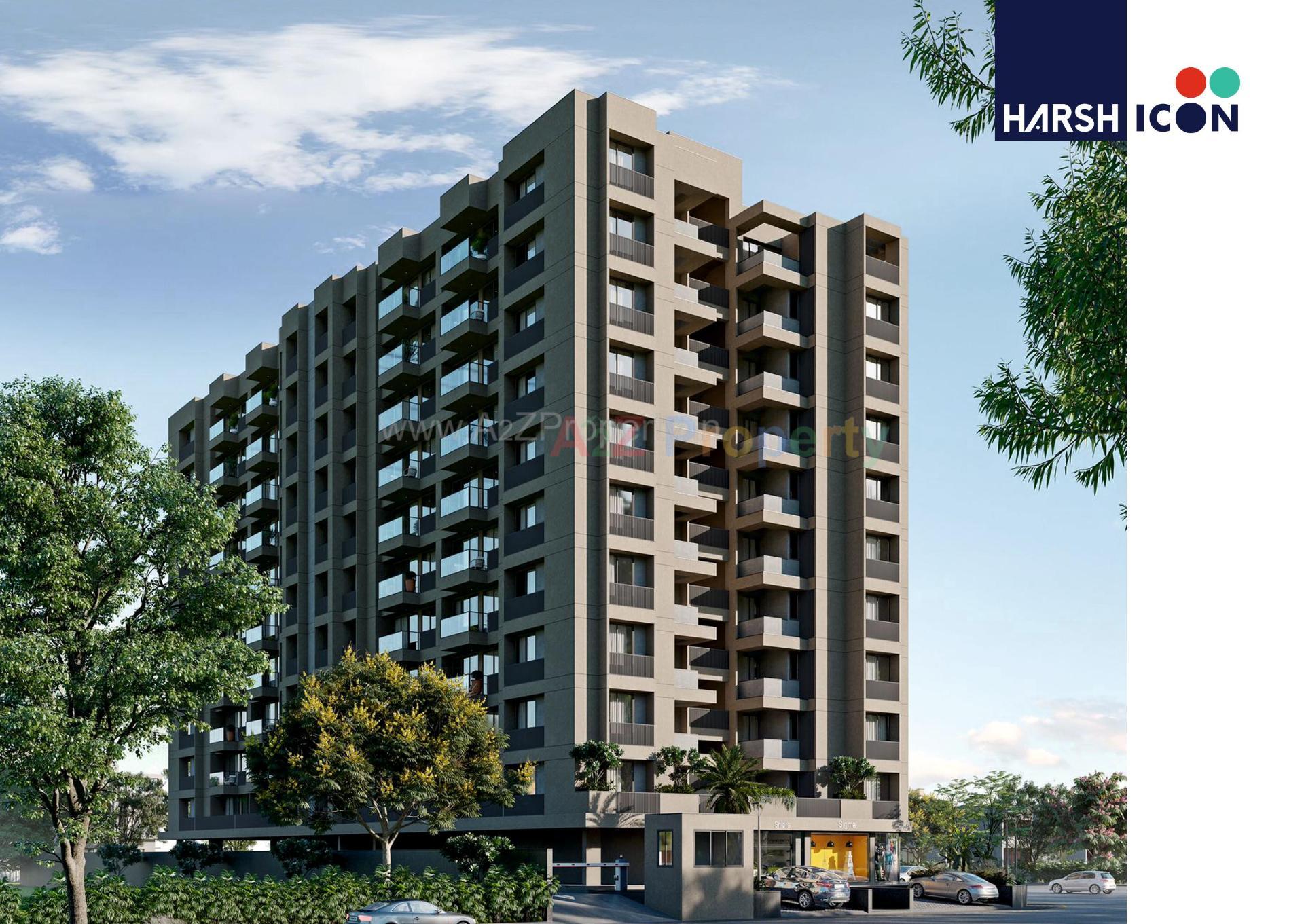 3D Elevation of real estate project Harsh Icon located at Bopal, Ahmedabad, Gujarat
