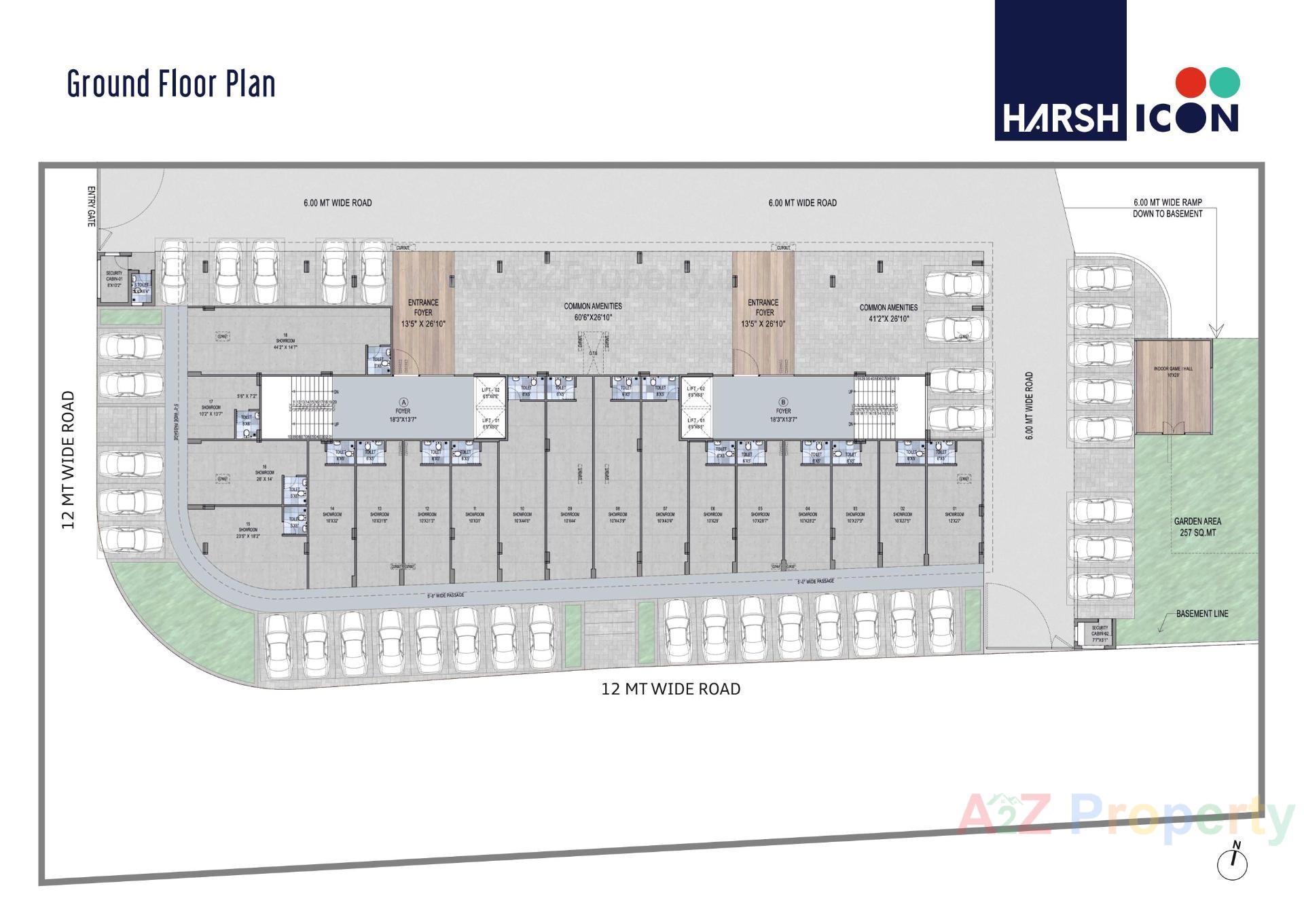 Layout of real estate project Harsh Icon located at Bopal, Ahmedabad, Gujarat