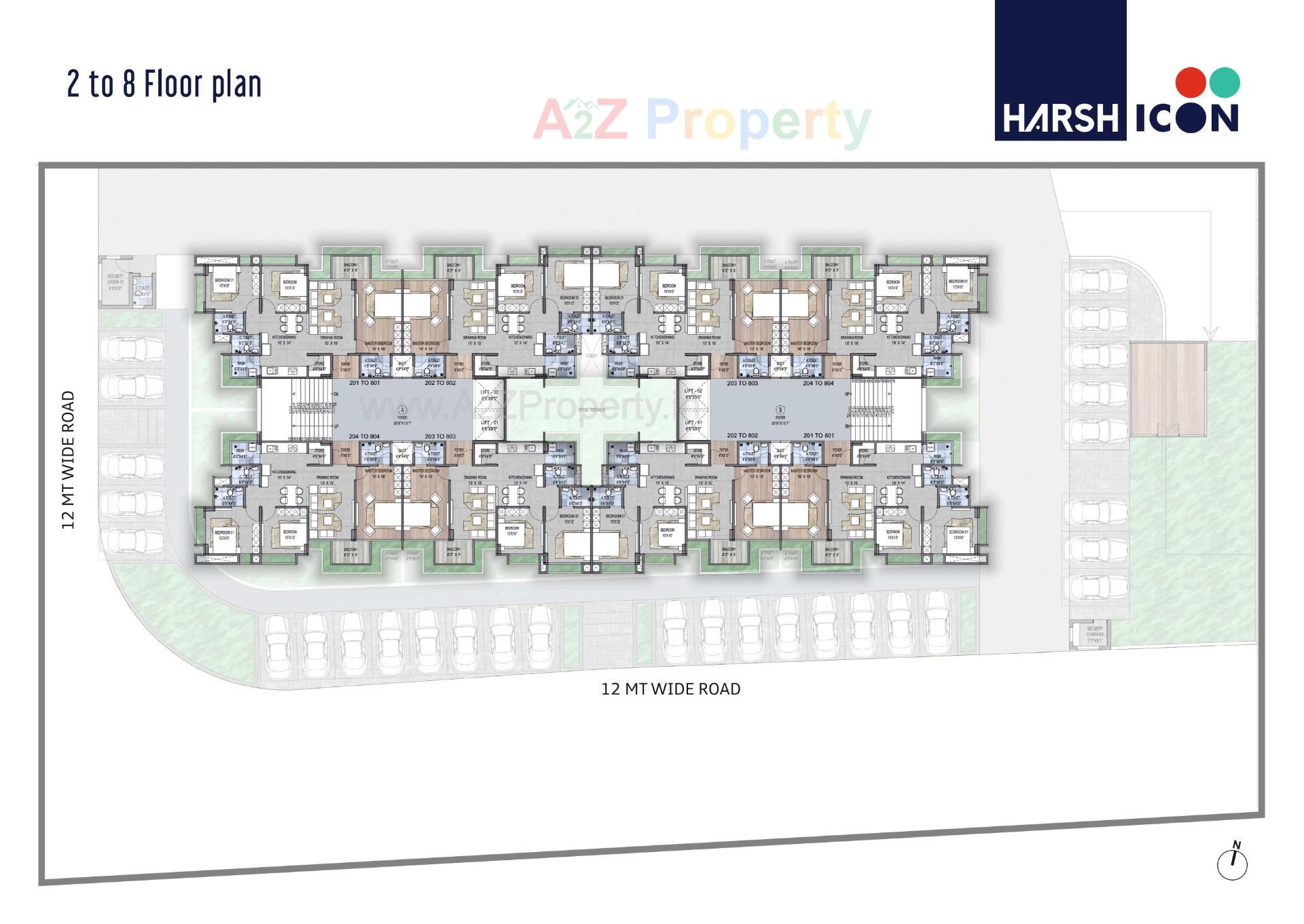 Layout of real estate project Harsh Icon located at Bopal, Ahmedabad, Gujarat