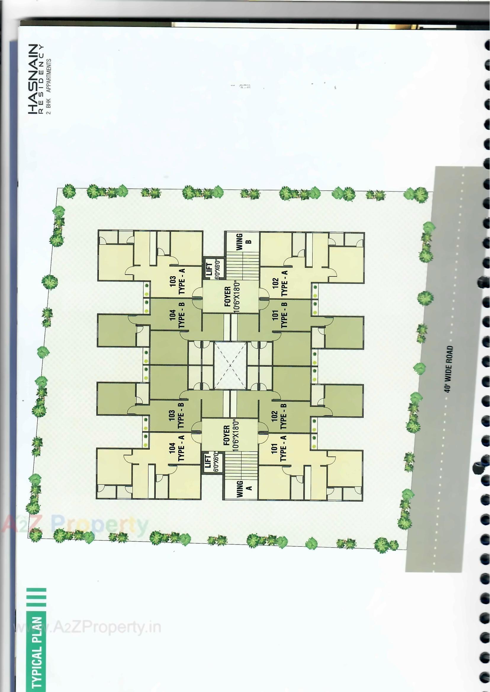Layout of real estate project Hasnain Residency located at Sarkhej, Ahmedabad, Gujarat