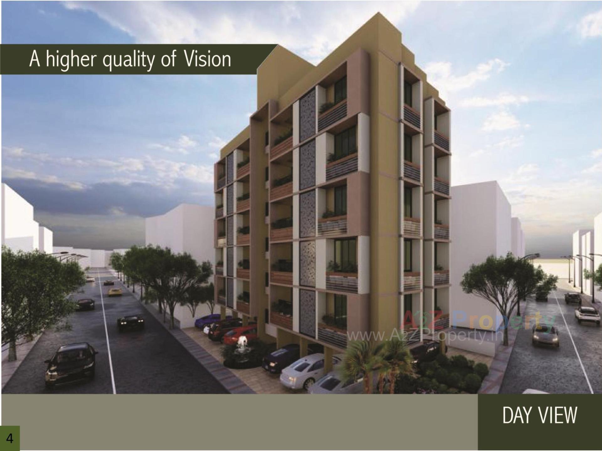 3D Elevation of real estate project Hemvir Aura located at Vastrapur, Ahmedabad, Gujarat