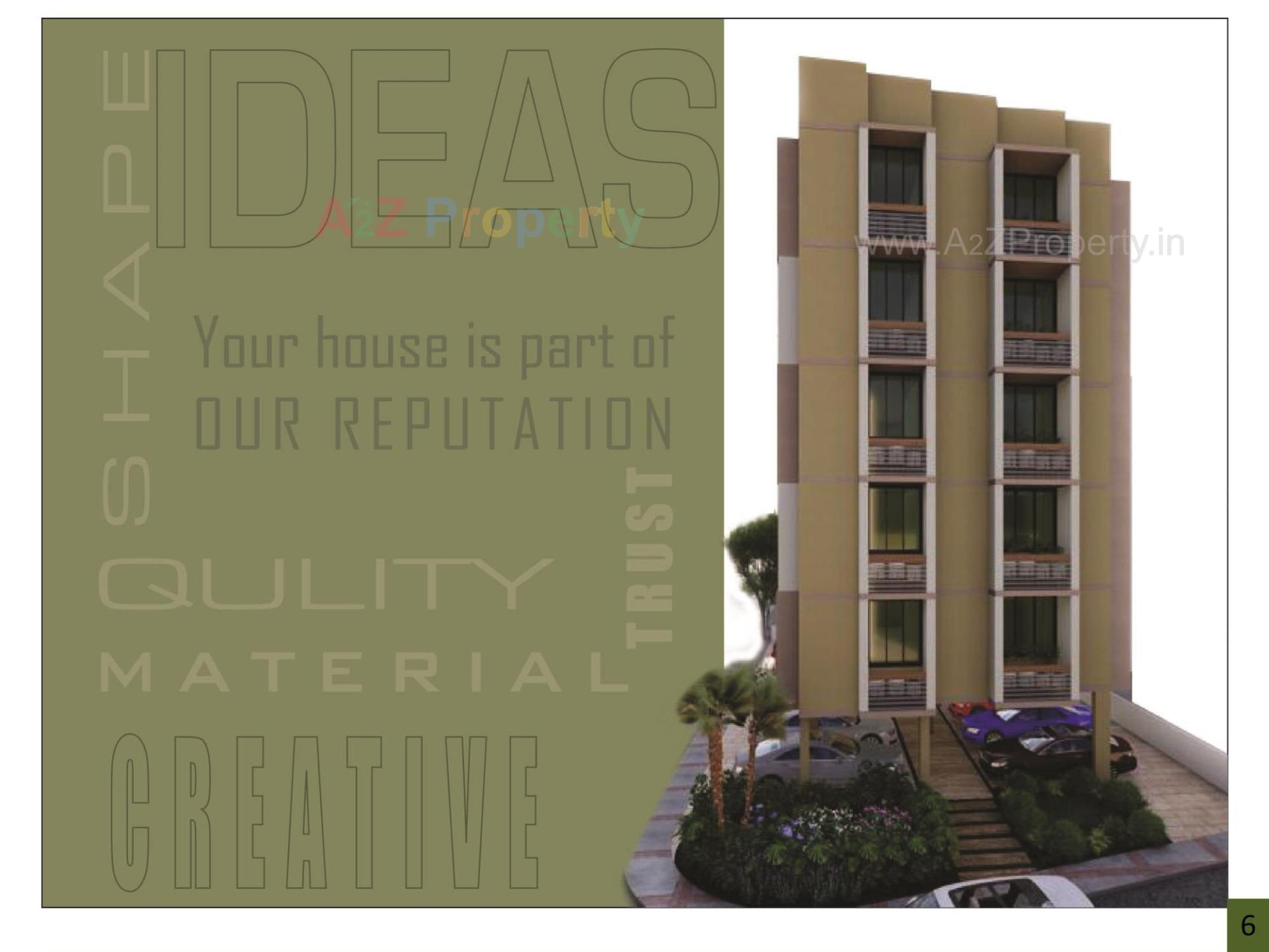 3D Elevation of real estate project Hemvir Aura located at Vastrapur, Ahmedabad, Gujarat