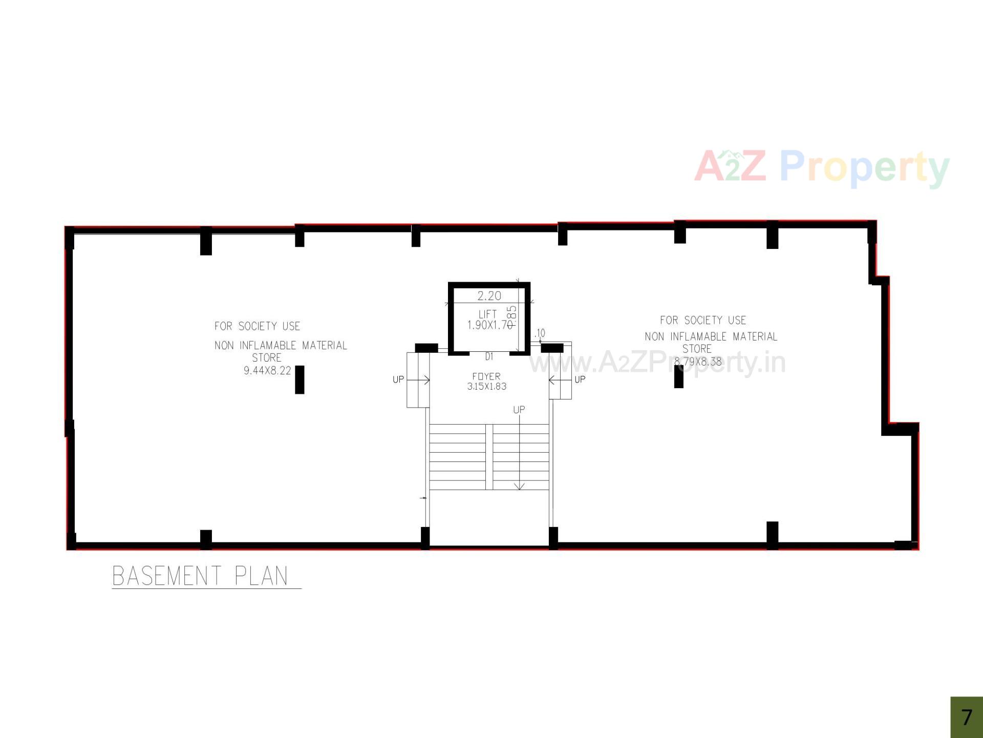 Layout of real estate project Hemvir Aura located at Vastrapur, Ahmedabad, Gujarat