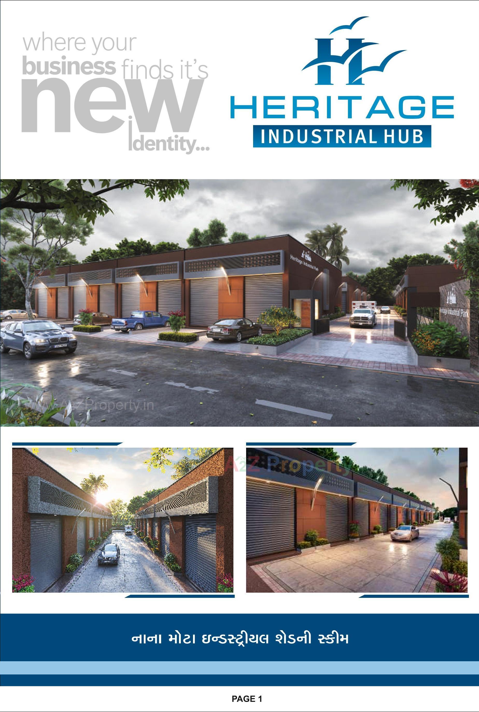 3D Elevation of real estate project Heritage Industrial Hub located at Kathwada, Ahmedabad, Gujarat