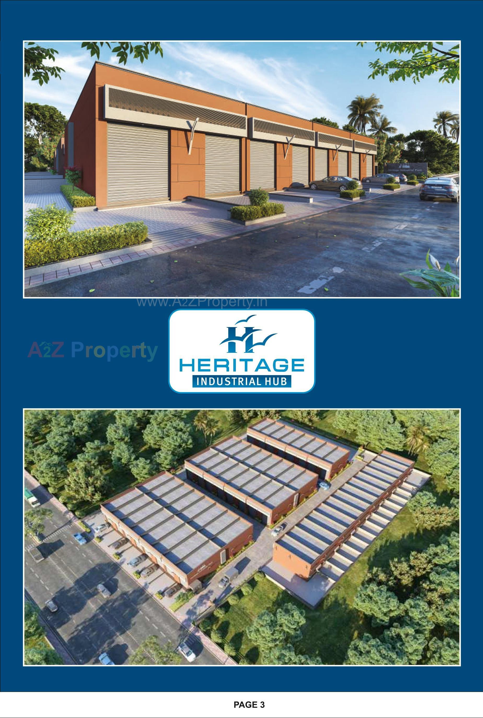 3D Elevation of real estate project Heritage Industrial Hub located at Kathwada, Ahmedabad, Gujarat