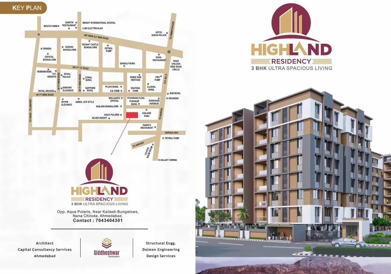  of real estate project Highland Residency located at Chiloda, Ahmedabad, Gujarat