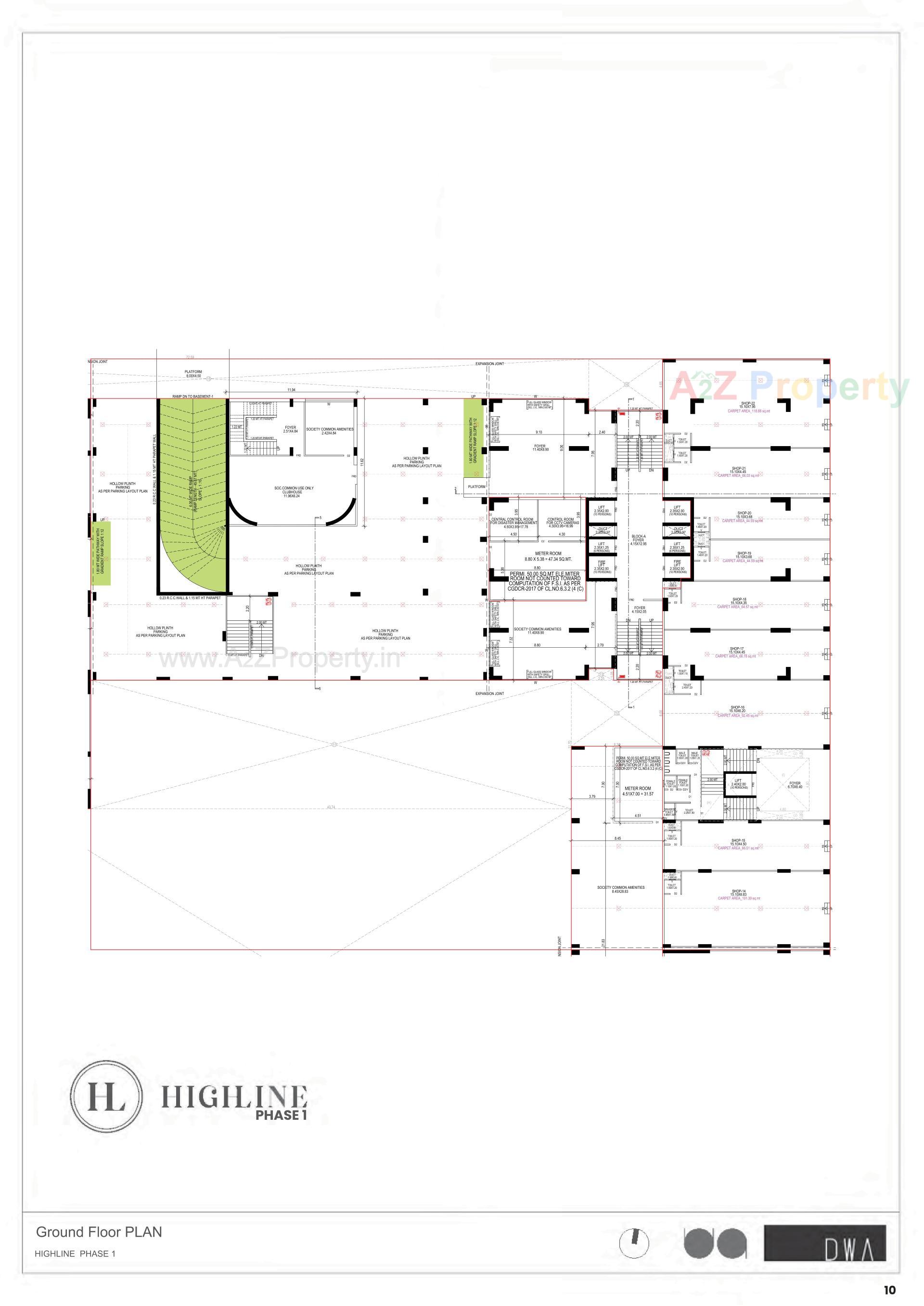 Layout of real estate project Highline located at Gota, Ahmedabad, Gujarat