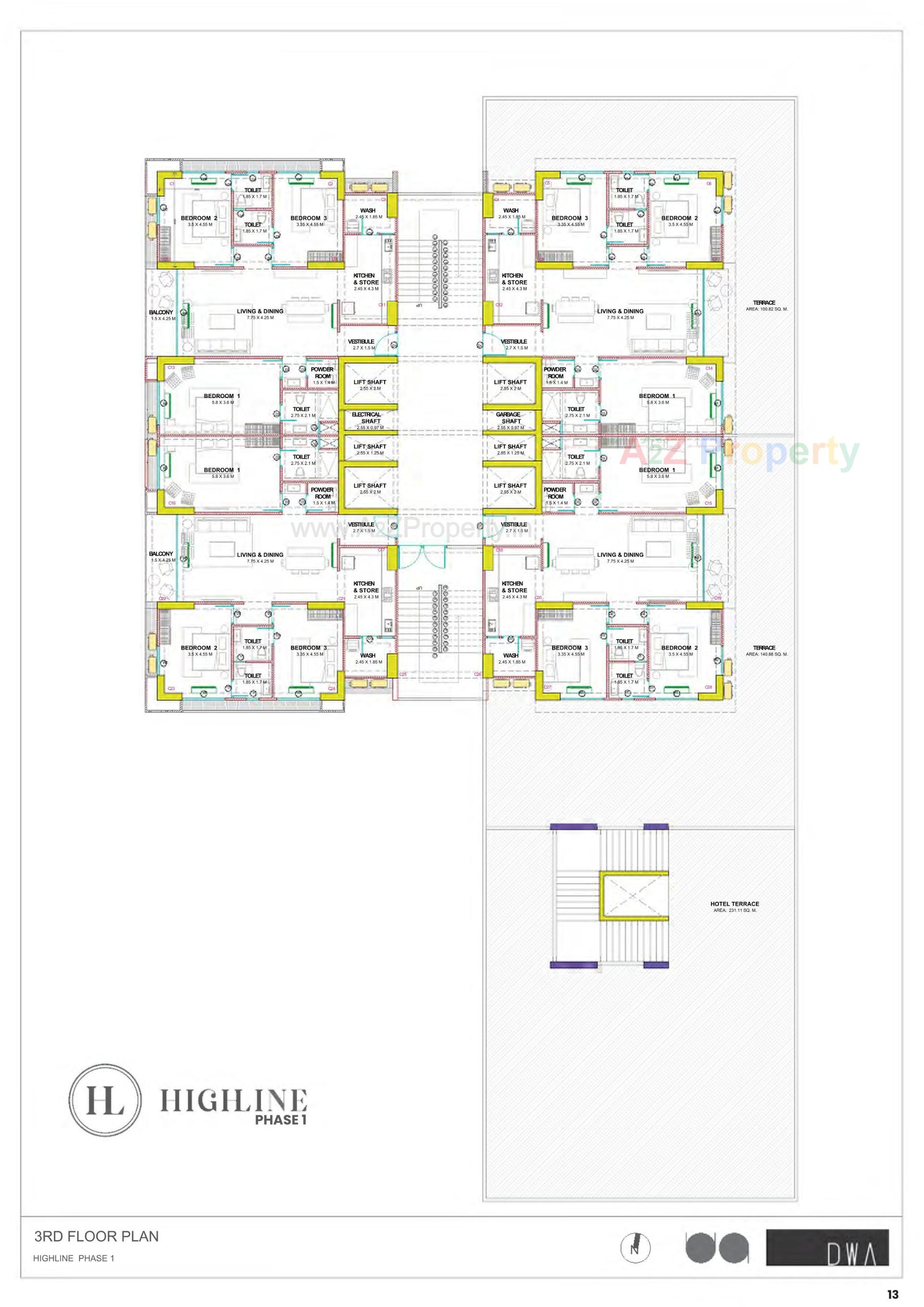 Layout of real estate project Highline located at Gota, Ahmedabad, Gujarat