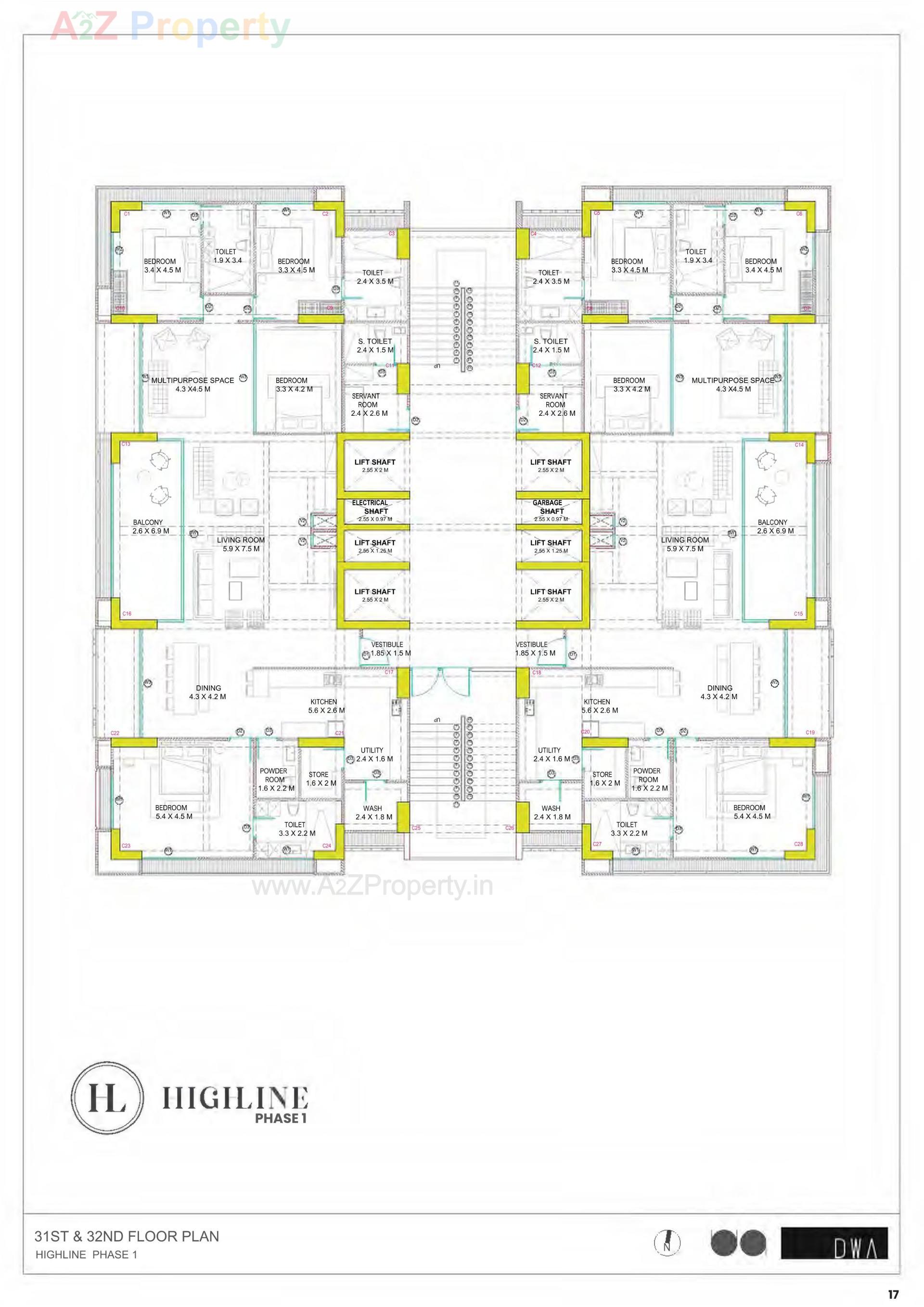 Layout of real estate project Highline located at Gota, Ahmedabad, Gujarat