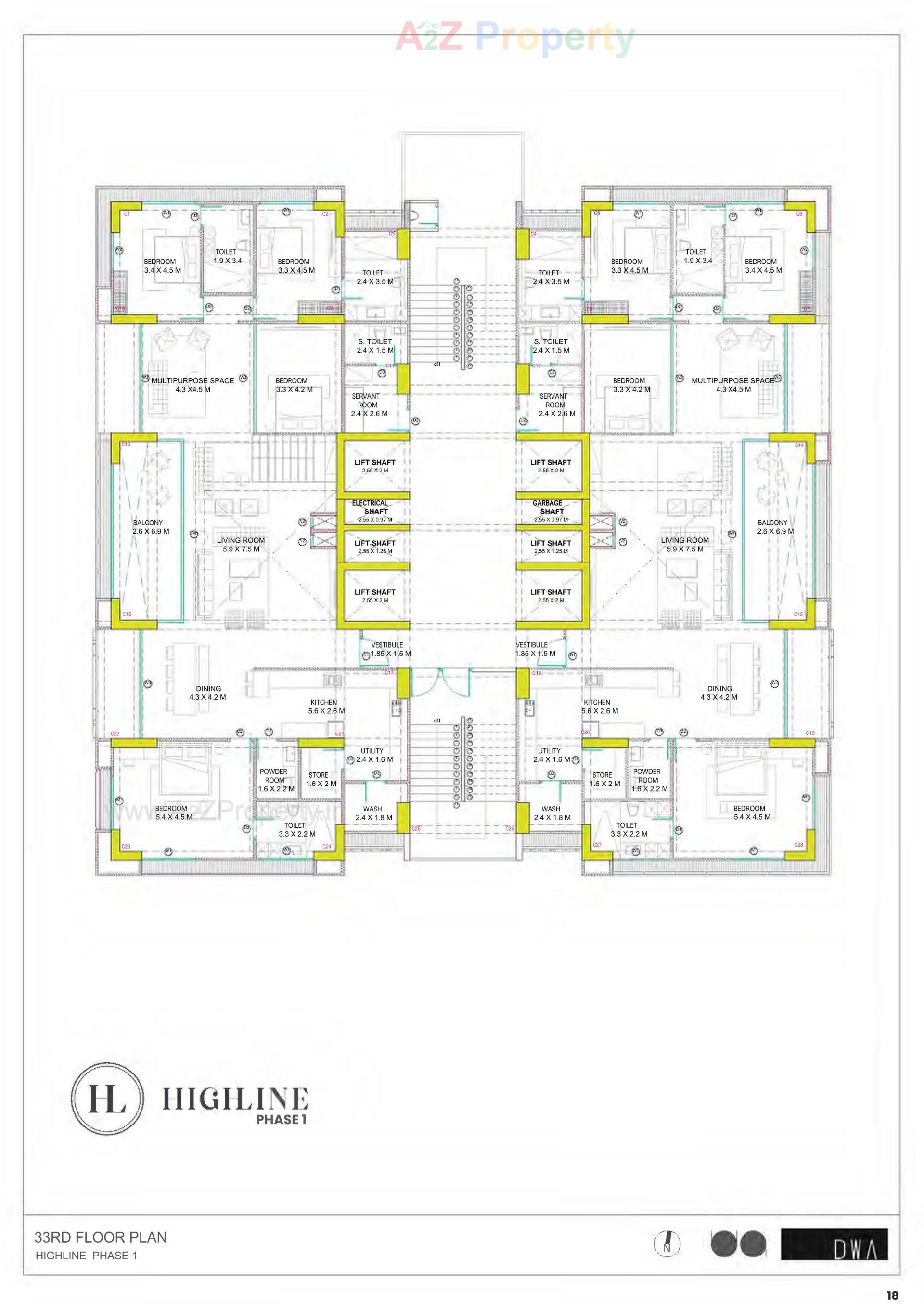 Layout of real estate project Highline located at Gota, Ahmedabad, Gujarat
