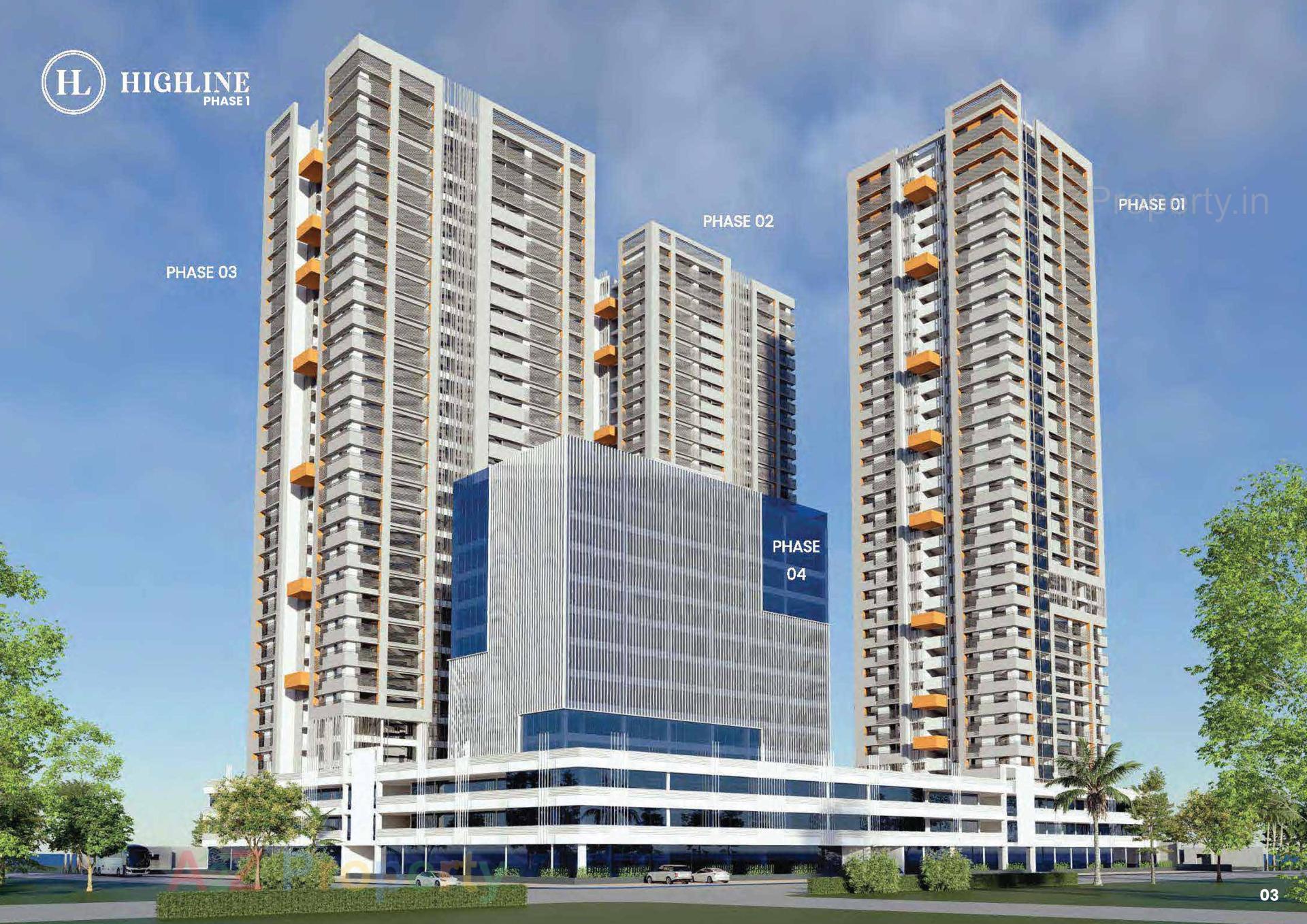 3D Elevation of real estate project Highline located at Gota, Ahmedabad, Gujarat
