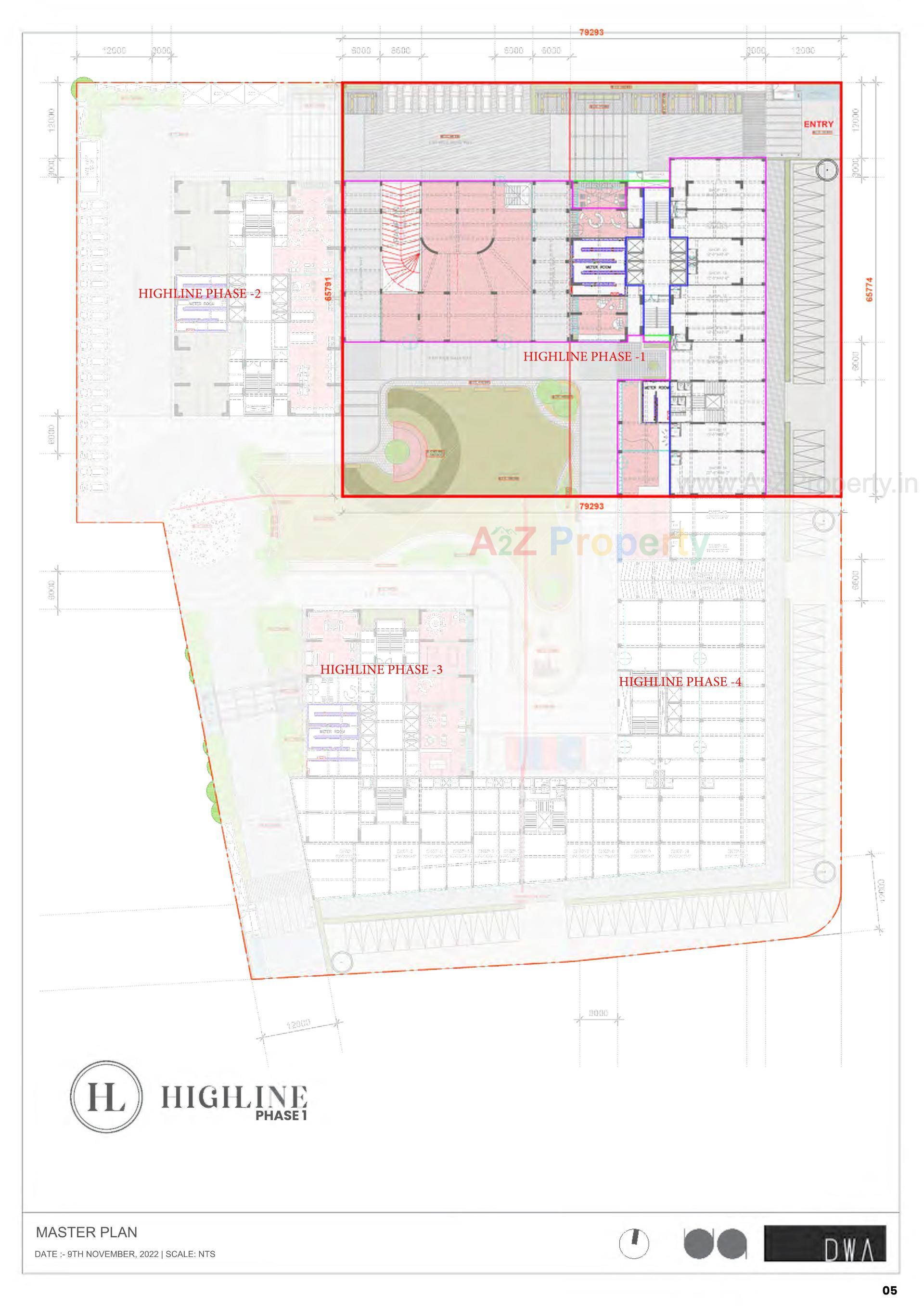 Layout of real estate project Highline located at Gota, Ahmedabad, Gujarat