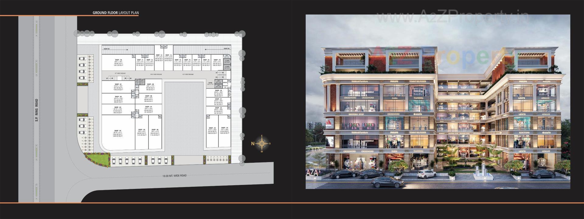 Layout of real estate project Hill Town Plaza located at Ahmedabad, Ahmedabad, Gujarat