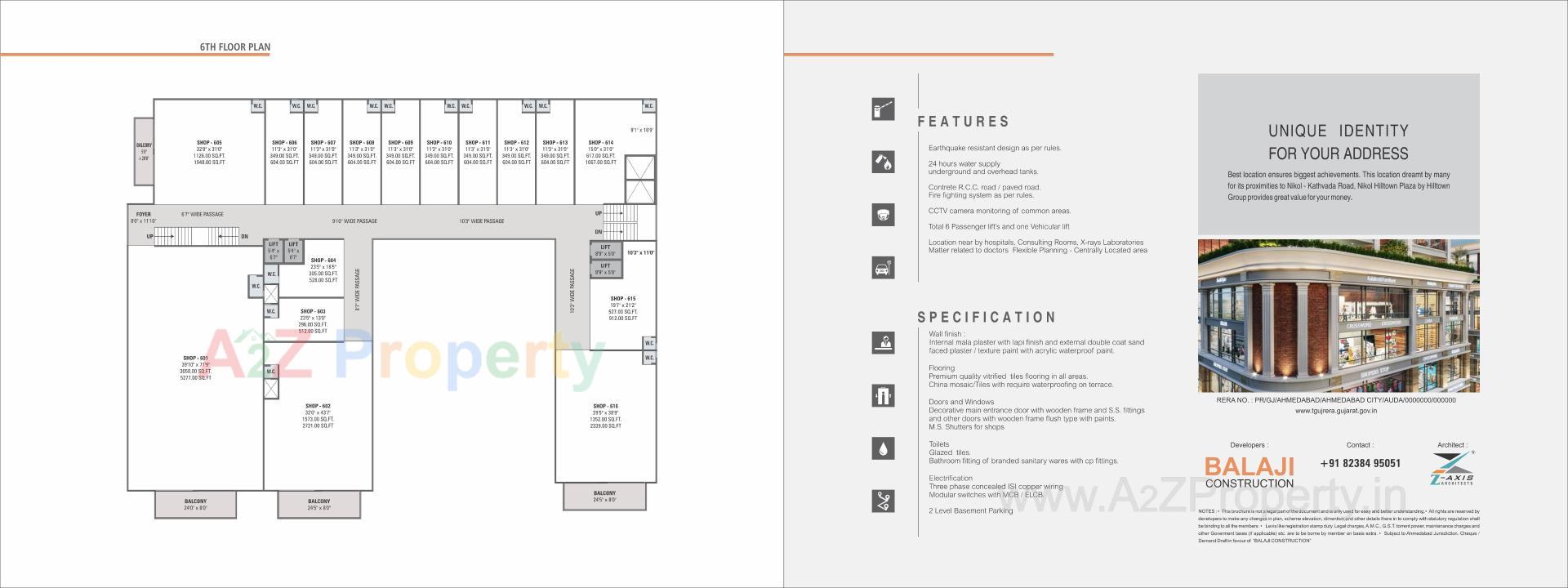 Layout of real estate project Hill Town Plaza located at Ahmedabad, Ahmedabad, Gujarat
