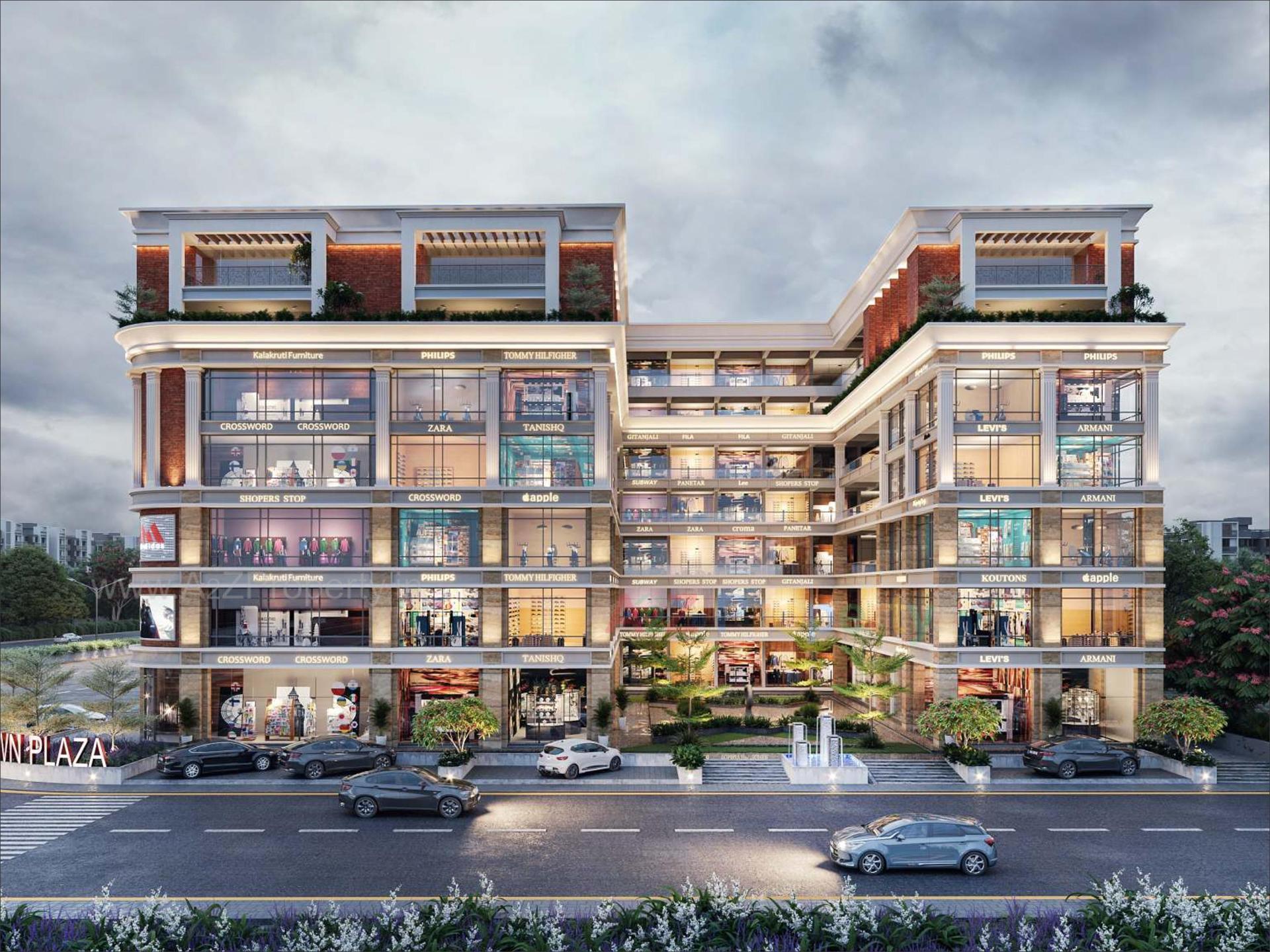 3D Elevation of real estate project Hill Town Plaza located at Ahmedabad, Ahmedabad, Gujarat