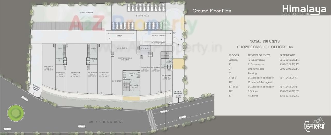 Layout of real estate project Himalaya Elanza   Himalaya Busiess Centre located at New-wadaj, Ahmedabad, Gujarat