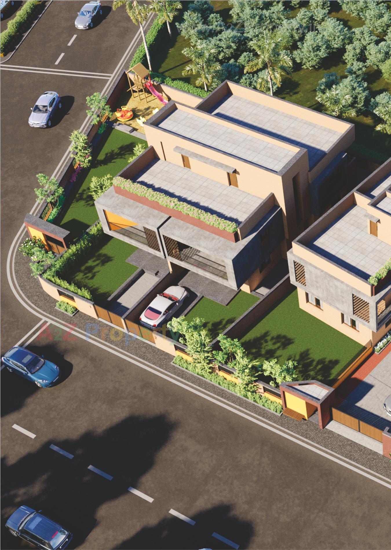 3D Elevation of real estate project Himanshi Residency located at Bareja, Ahmedabad, Gujarat