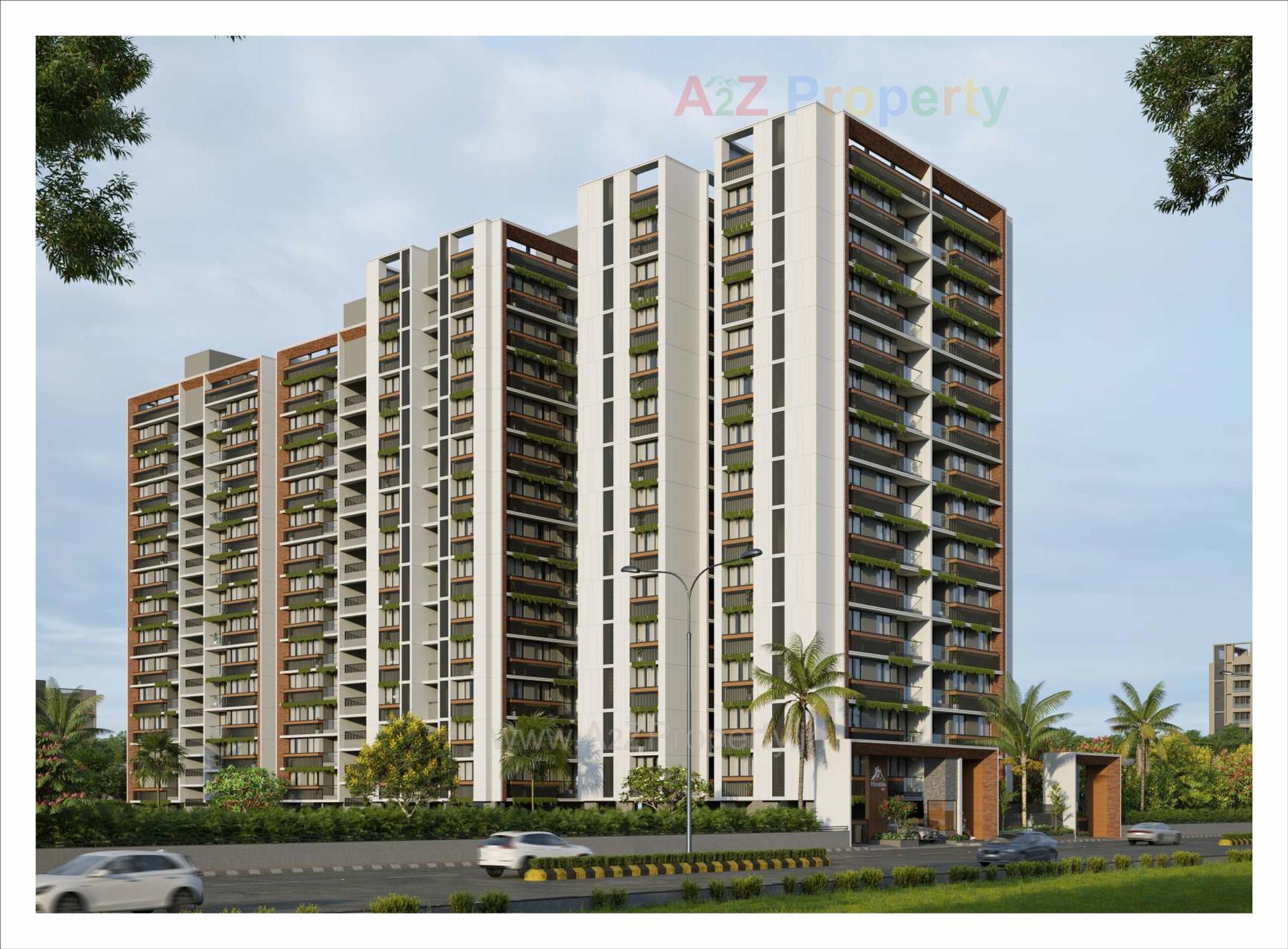 3D Elevation of real estate project Himshila Sky located at Hanspura, Ahmedabad, Gujarat