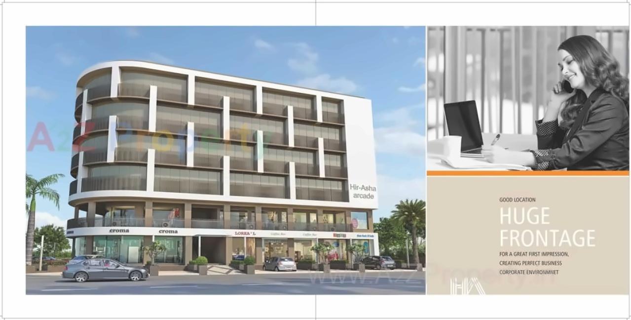 3D Elevation of real estate project Hir Asha Arcade located at Sola, Ahmedabad, Gujarat