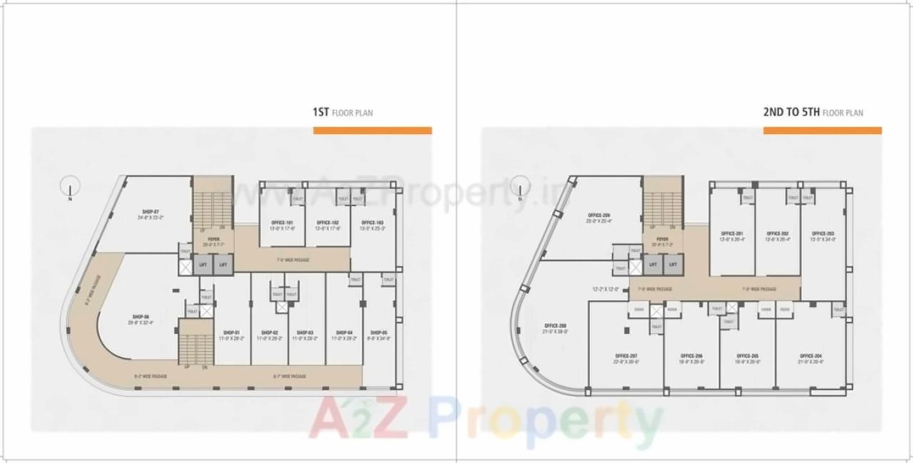 Layout of real estate project Hir Asha Arcade located at Sola, Ahmedabad, Gujarat